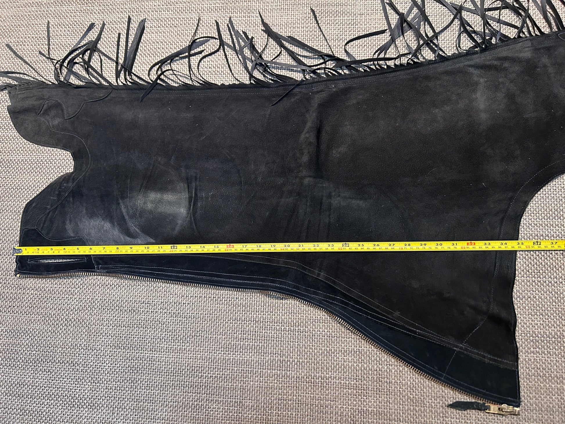Lynn Saunders Black Suede Chaps Light-Weight-Chaps-Consignment-Evolution Equestrian Co.