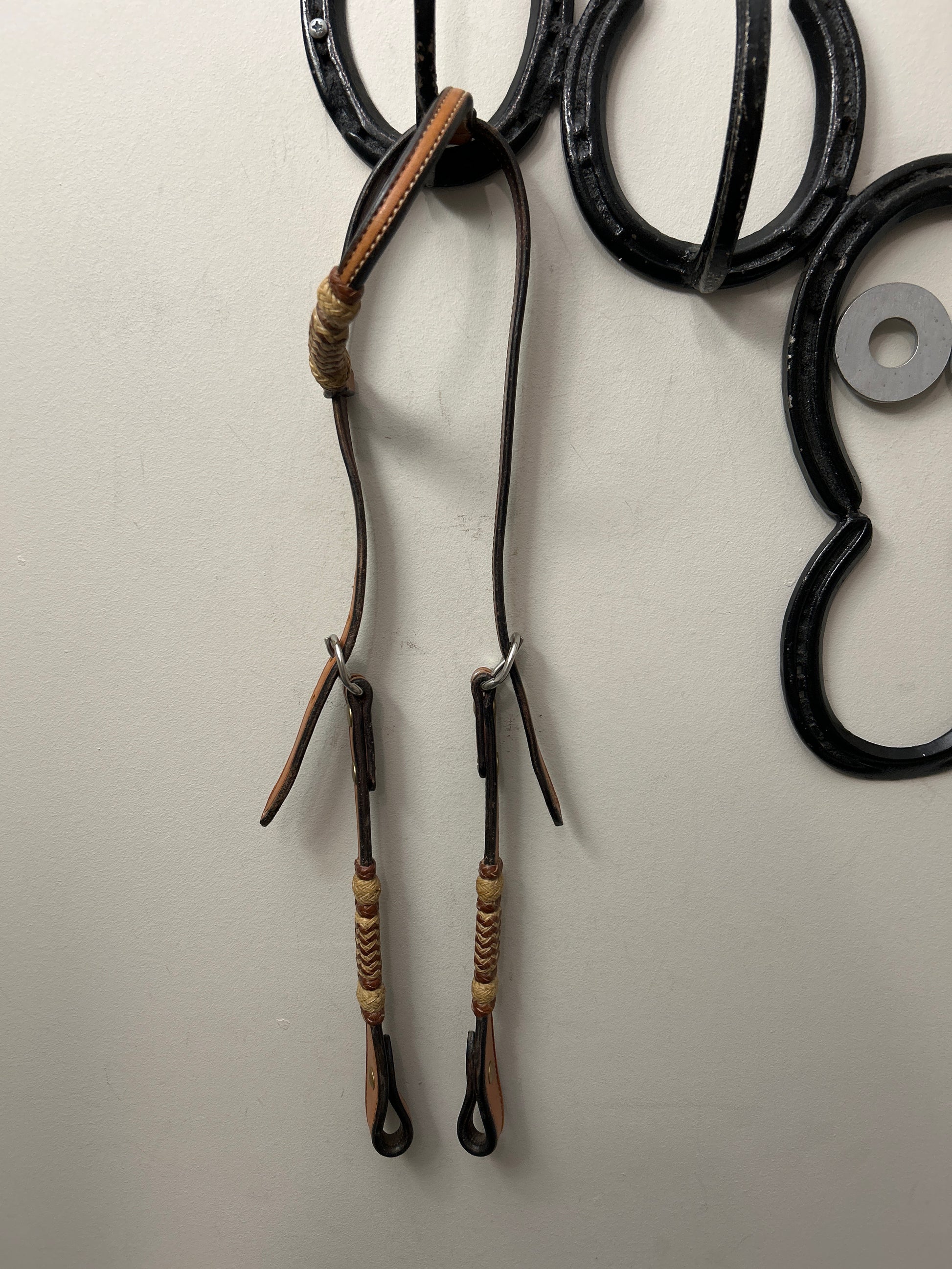 MJ Liggett Saddlery Braided Rawhide One Ear Headstall-Western Headstall-Consignment-Evolution Equestrian Co.