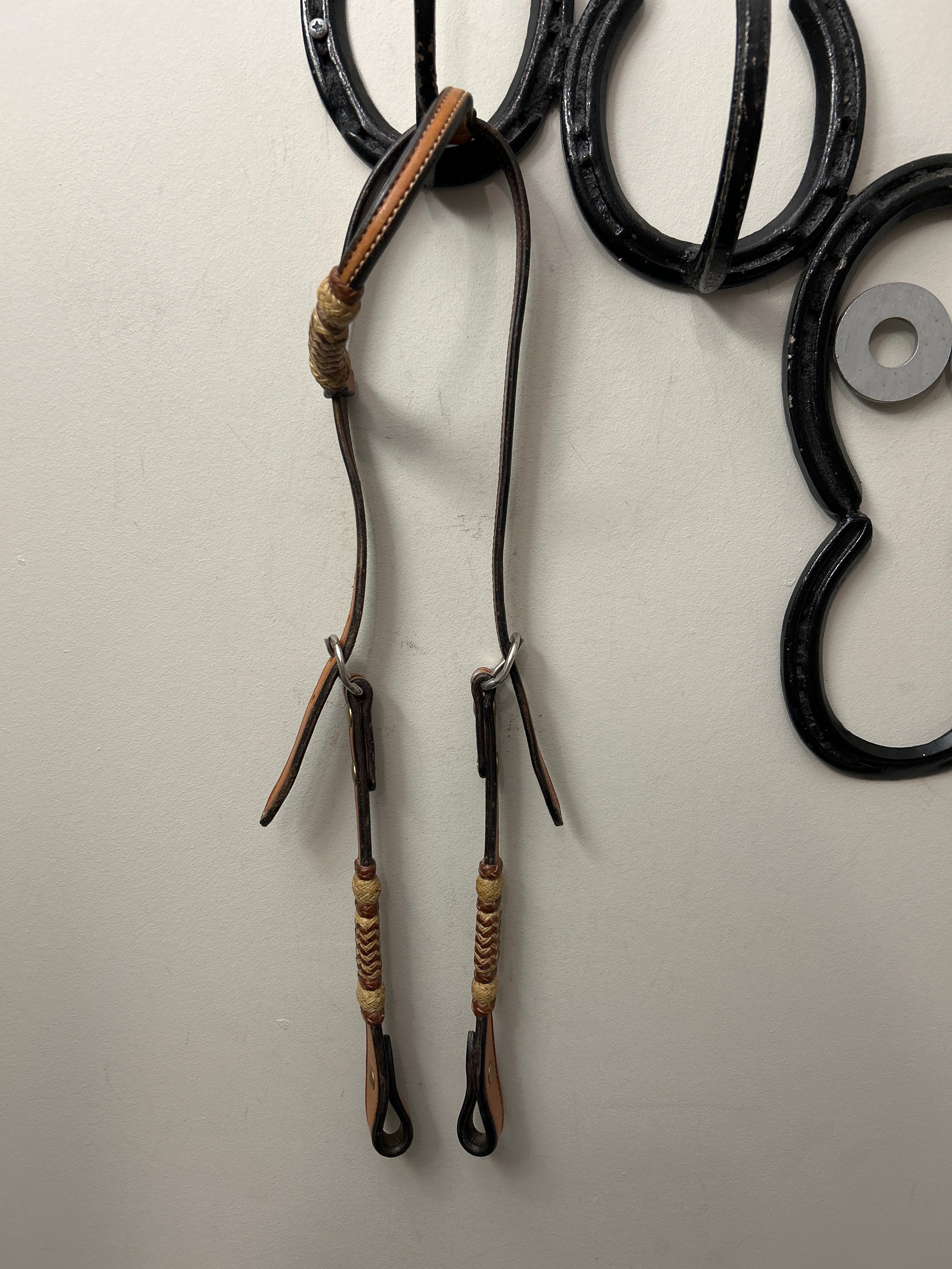 MJ Liggett Saddlery Braided Rawhide One Ear Headstall-Western Headstall-Consignment-Evolution Equestrian Co.