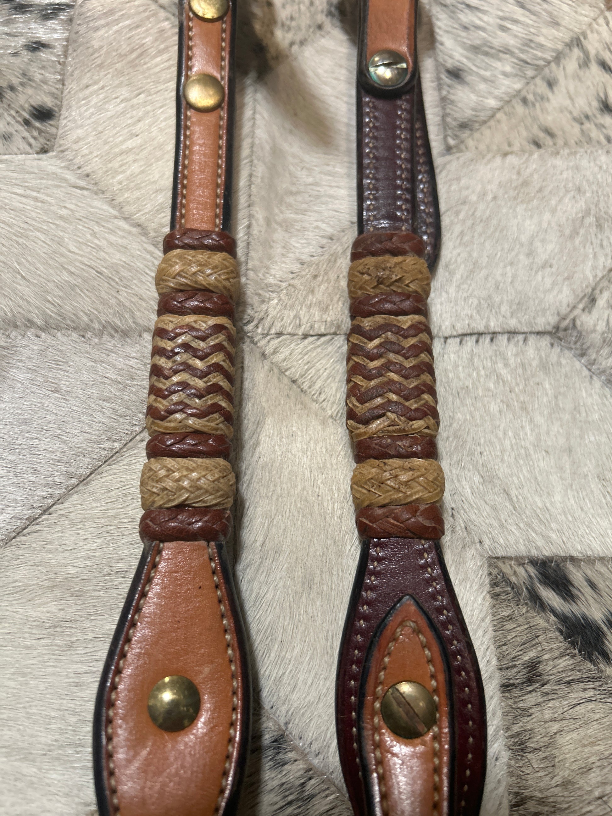 MJ Liggett Saddlery Braided Rawhide One Ear Headstall-Western Headstall-Consignment-Evolution Equestrian Co.