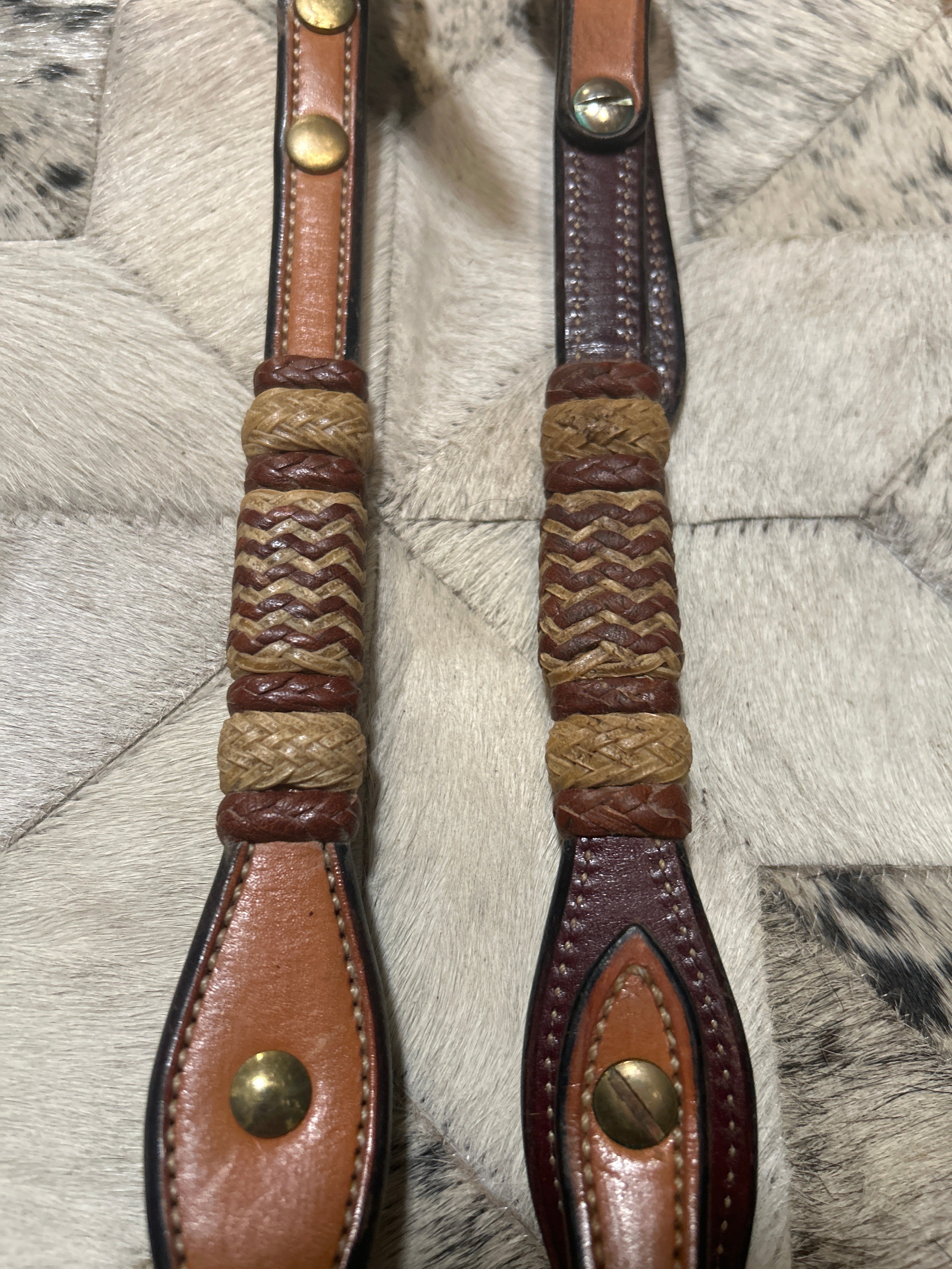 MJ Liggett Saddlery Braided Rawhide One Ear Headstall-Western Headstall-Consignment-Evolution Equestrian Co.