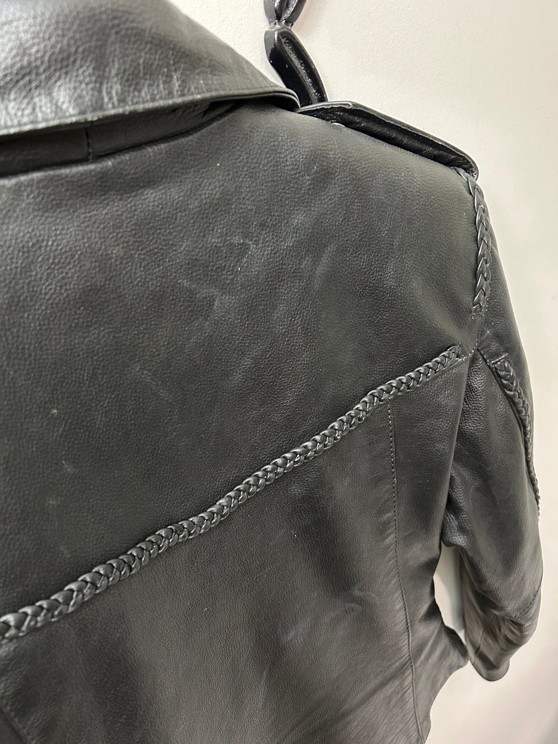 MOB Black Ladies Leather Jacket 8-Jacket-Consignment-Evolution Equestrian Co.