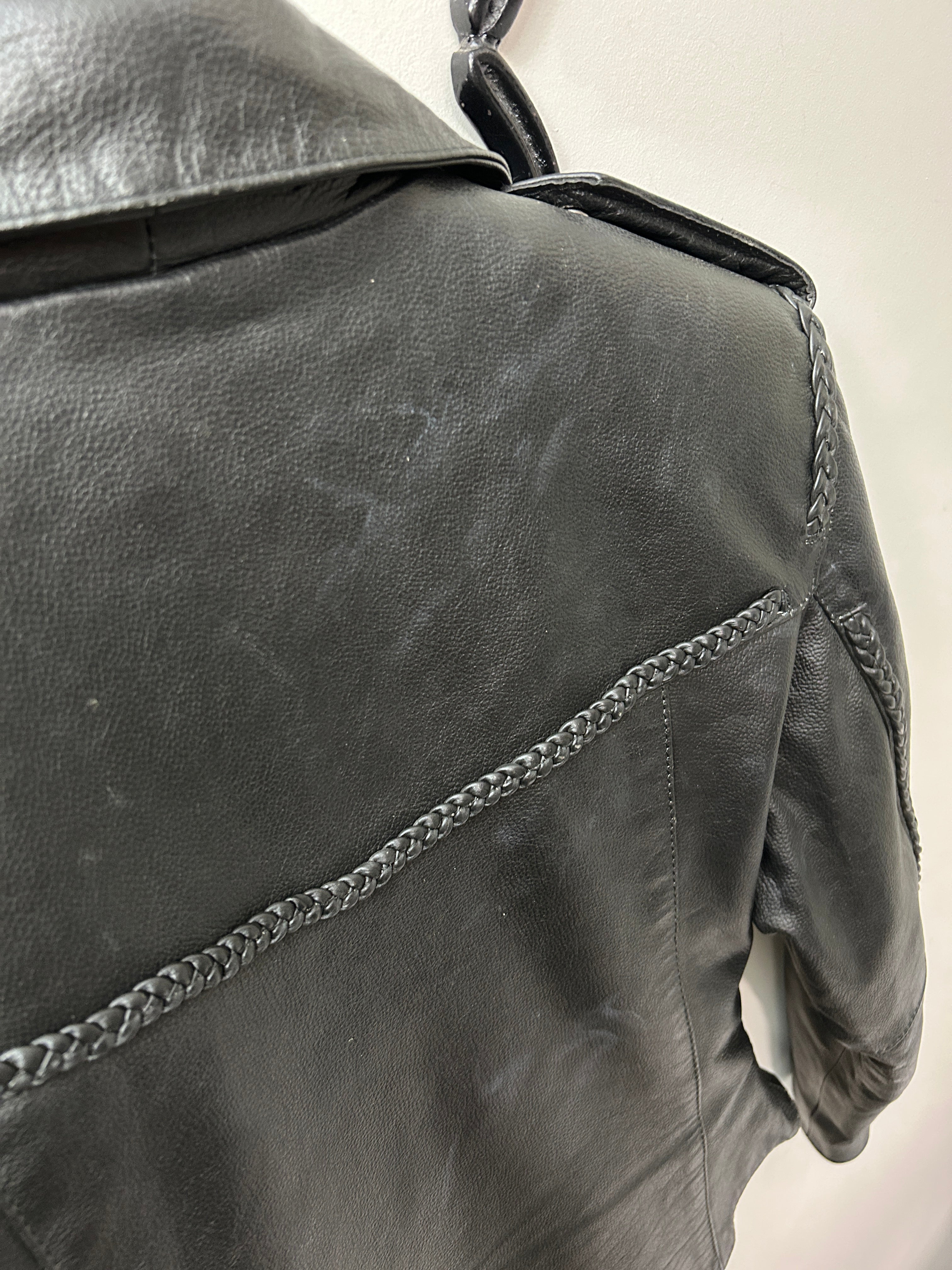 MOB Black Ladies Leather Jacket 8-Jacket-Consignment-Evolution Equestrian Co.
