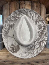 Load image into Gallery viewer, MVR Wide Brim Fedora Hat Floral Steed Beige-Hats-Mountain View Ranch Design-Evolution Equestrian Co.
