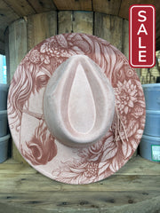 MVR Wide Brim Fedora Hat Floral Steed Pink-Hats-Mountain View Ranch Design-Evolution Equestrian Co.