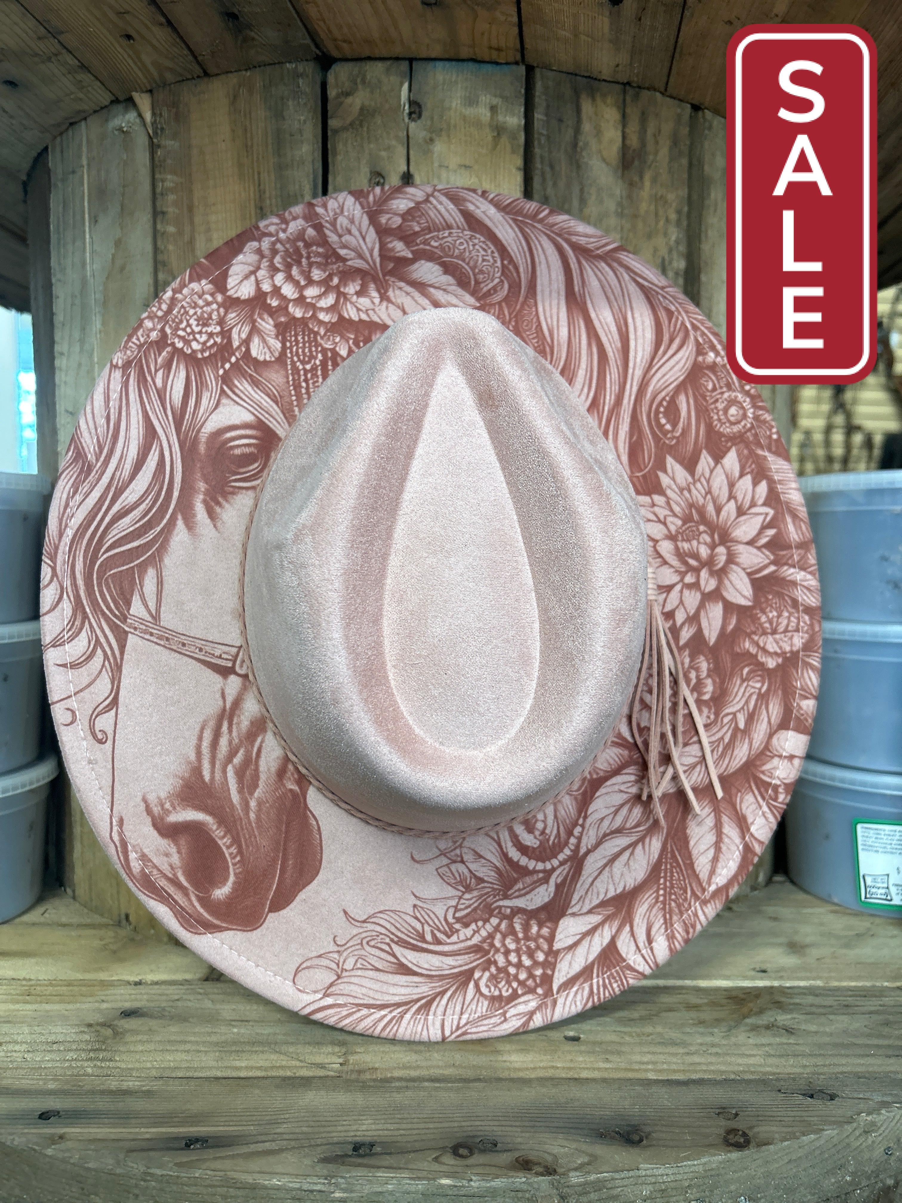 MVR Wide Brim Fedora Hat Floral Steed Pink-Hats-Mountain View Ranch Design-Evolution Equestrian Co.