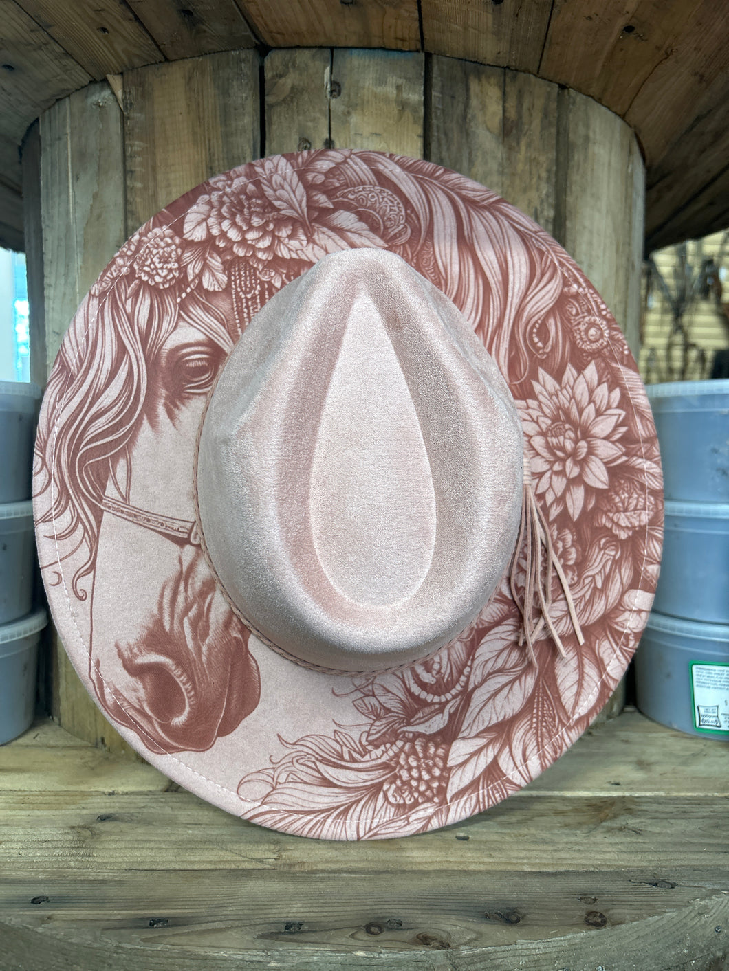 MVR Wide Brim Fedora Hat Floral Steed Pink-Hats-Mountain View Ranch Design-Evolution Equestrian Co.