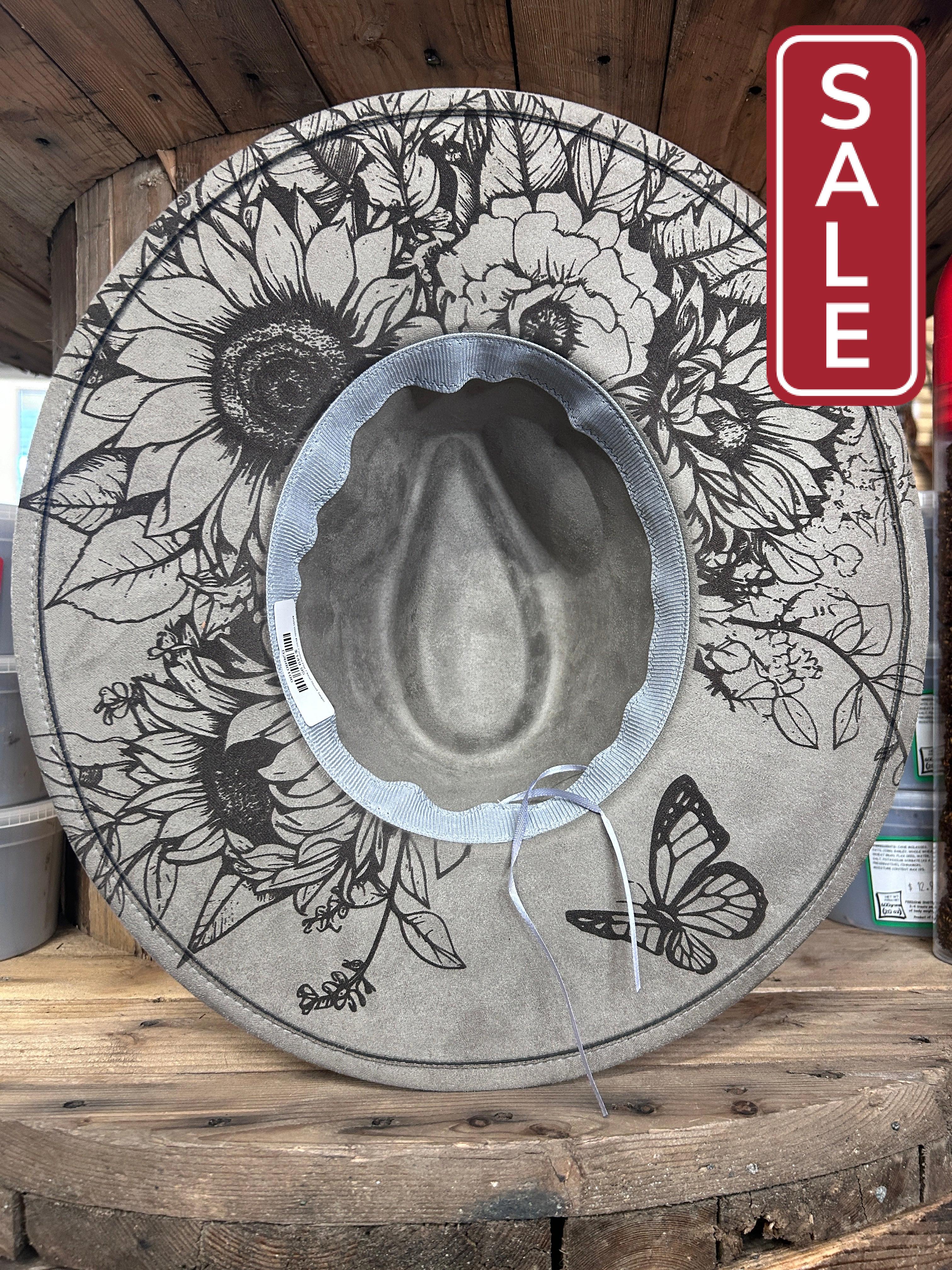 MVR Wide Brim Fedora Hat Floral Steed Taupe-Hats-Mountain View Ranch Design-Evolution Equestrian Co.