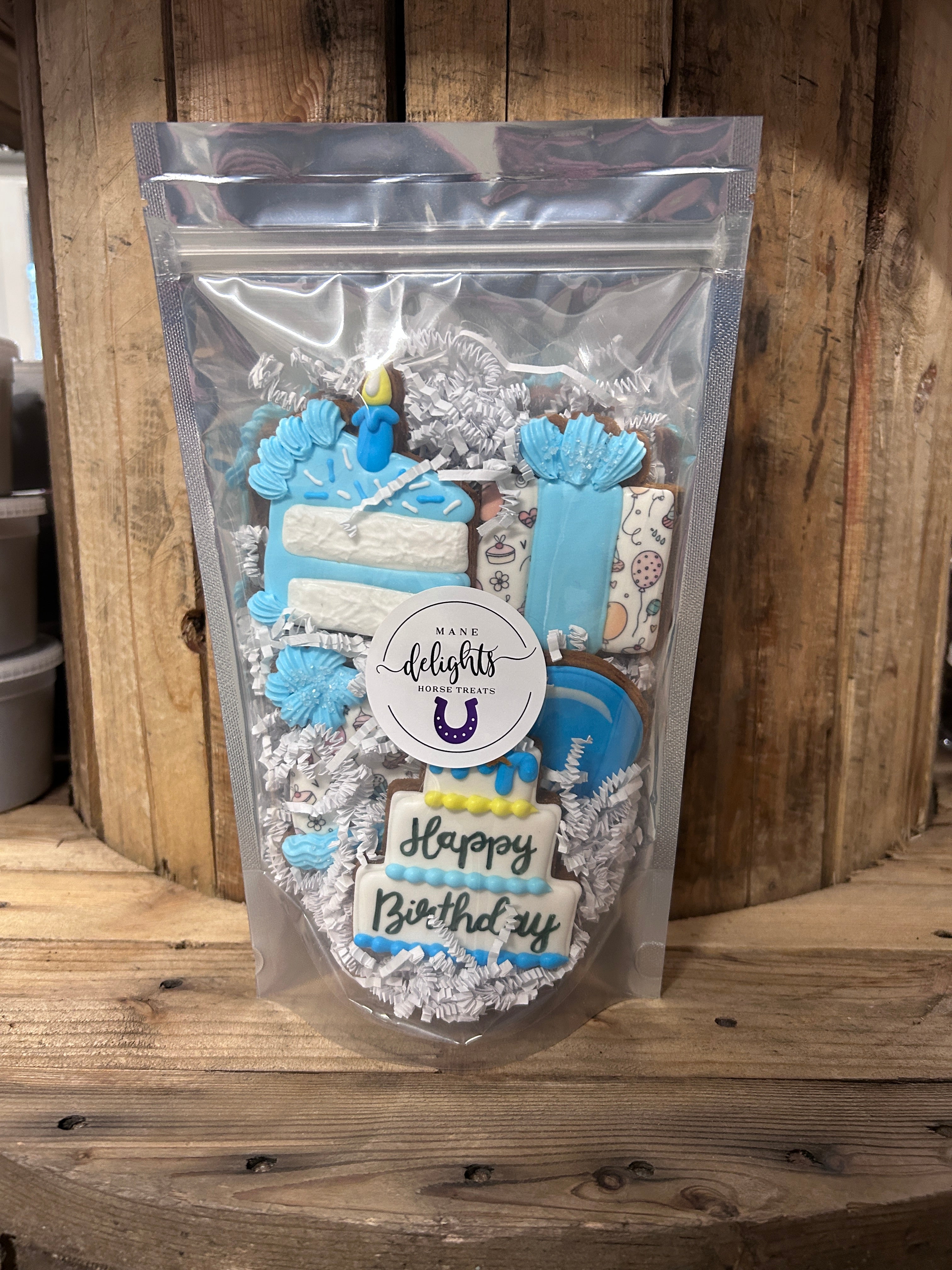 Mane Delights Birthday Horse Cookies-Horse Treats-Mane Delights-Blue-Evolution Equestrian Co.
