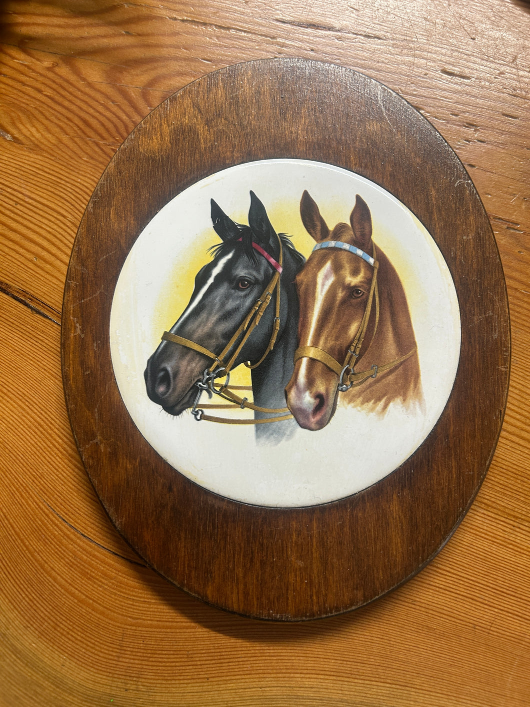 Marcus Handicraft Vintage Plaque Horses-Home-Consignment-Evolution Equestrian Co.