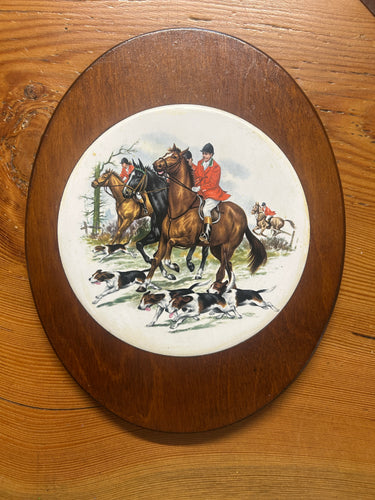 Marcus Handicraft Vintage Plaque Hunting Scence-Home-Consignment-Evolution Equestrian Co.