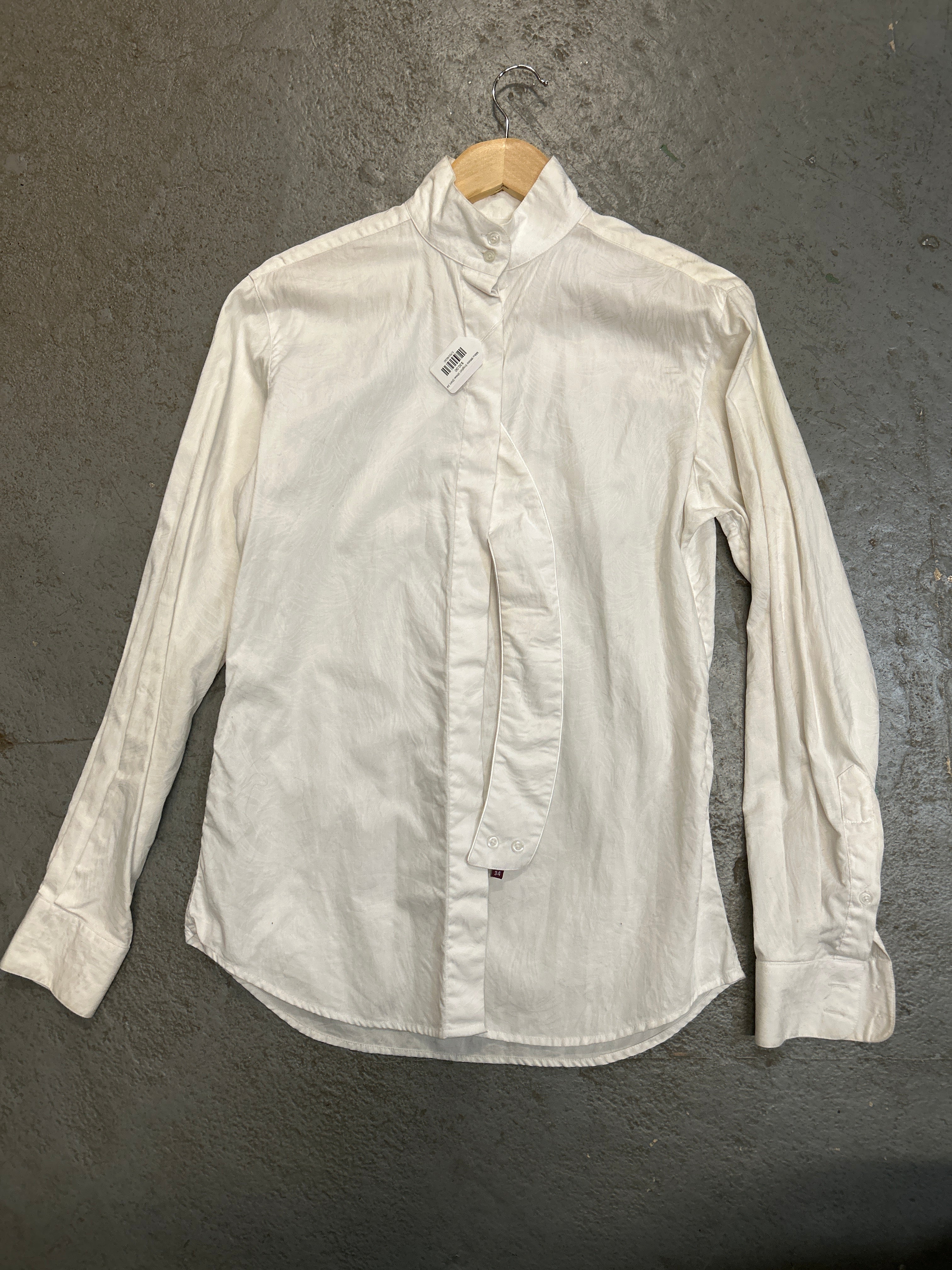 Miku White English Show Shirt 34-Show Shirts-Consignment-Evolution Equestrian Co.