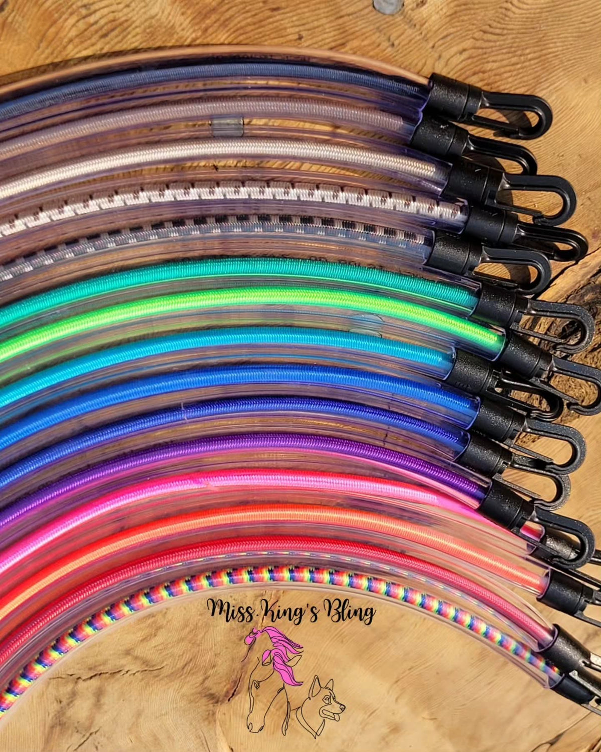 Miss King's Blings Colourful Tail Cords-Horse Blanket-Miss Kings Custom Bling-8" / 20 cm (Mini)-Evolution Equestrian Co.