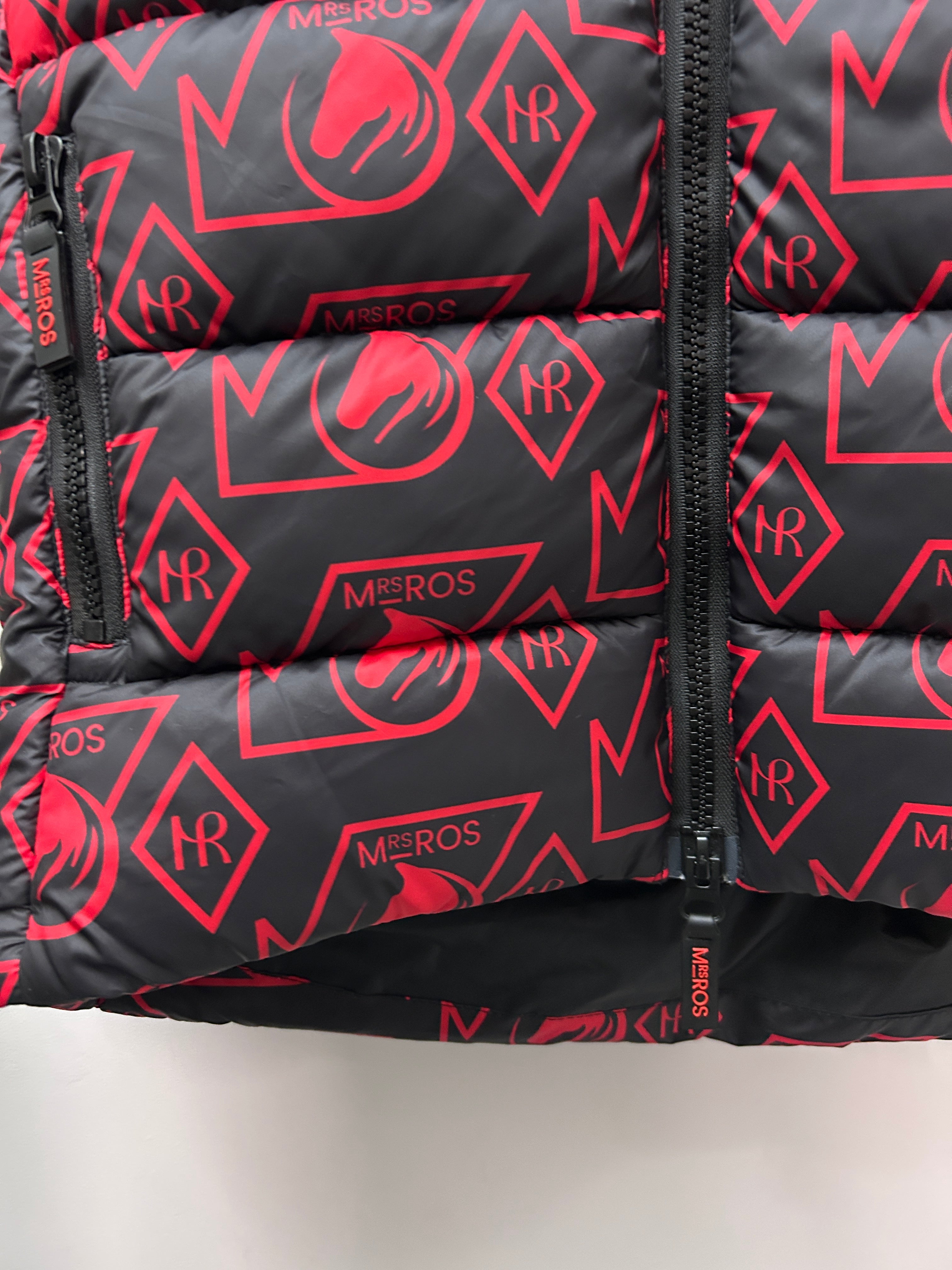 Mrs. Ros Equestrian Black and Red Vest Large-Vest-Consignment-Evolution Equestrian Co.