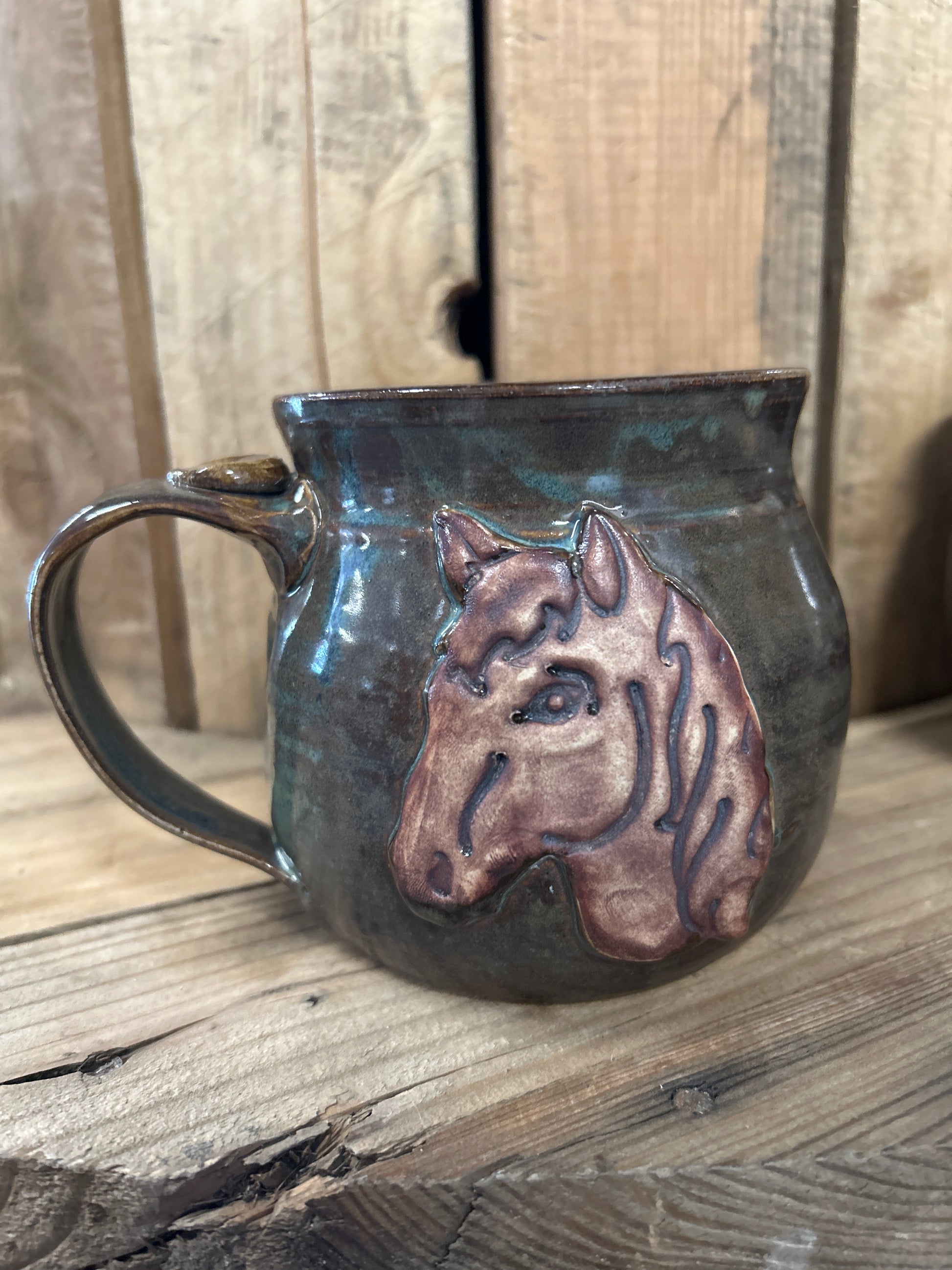 Muddy Duck Pottery Horse Mugs-Mugs-Muddy Duck Pottery-Mountains-Evolution Equestrian Co.