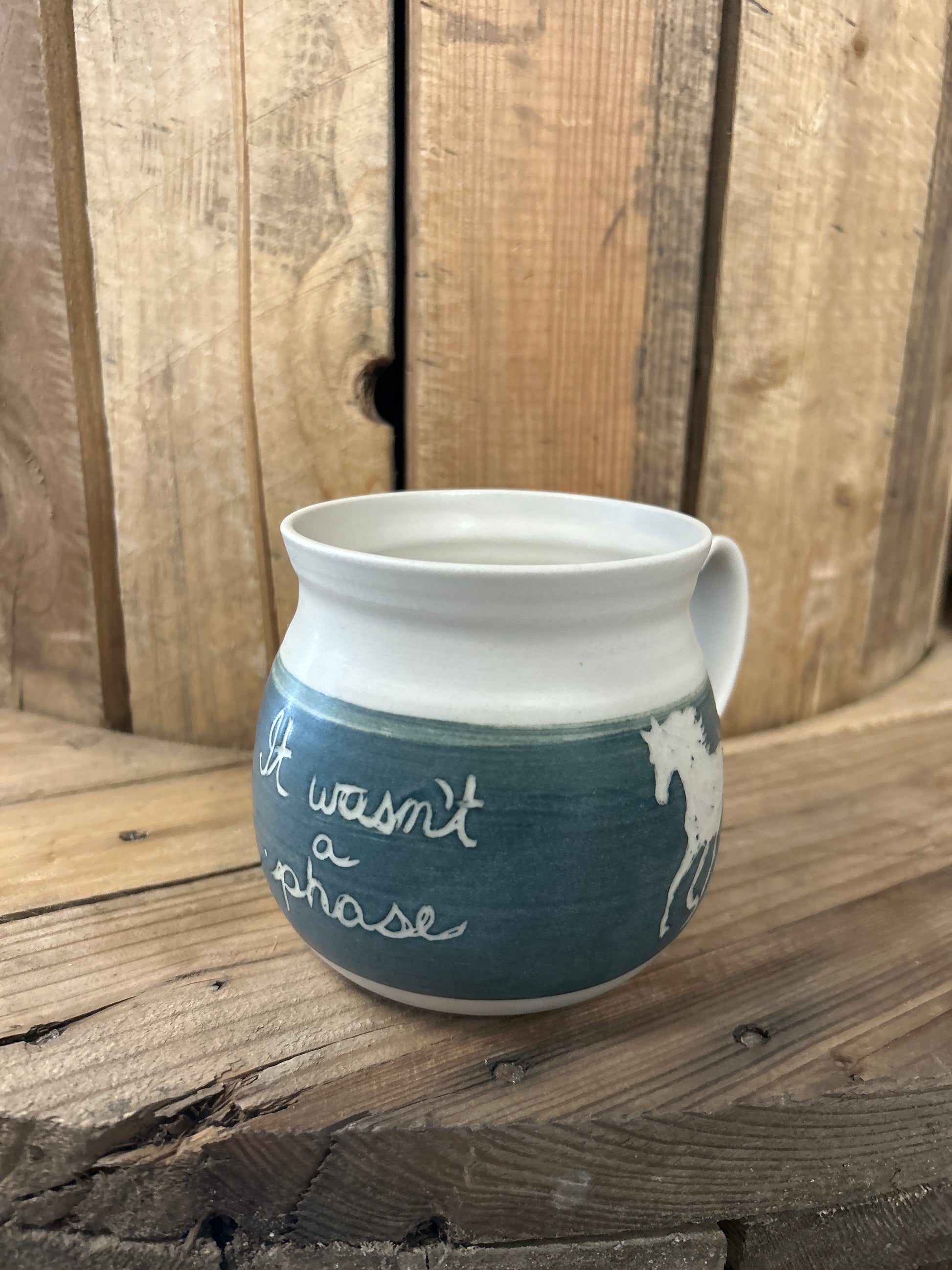 Muddy Duck Pottery Horse Mugs-Mugs-Muddy Duck Pottery-It wasn't a phase-Evolution Equestrian Co.
