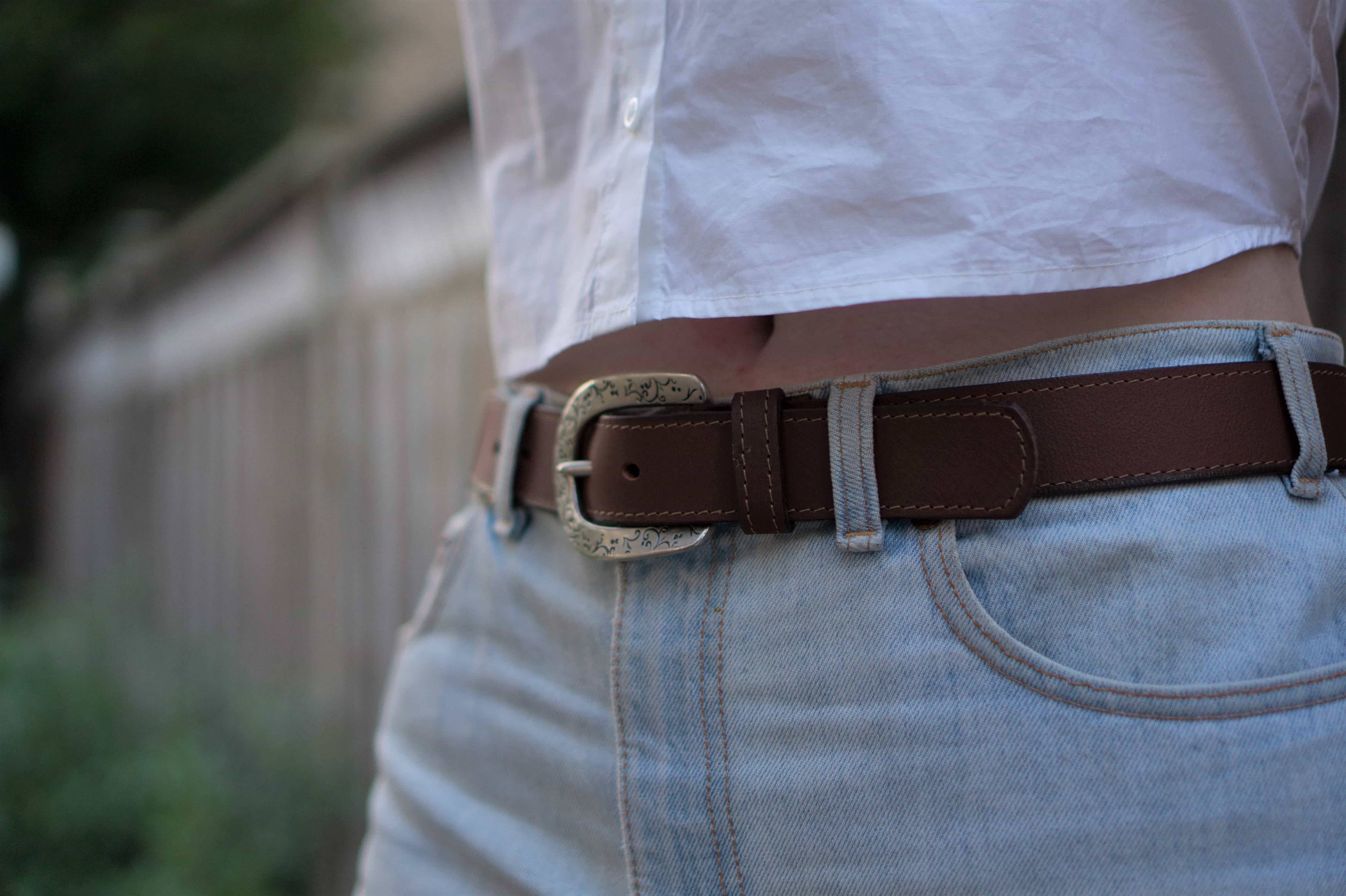 NAB LEATHER - Jolene - Western Full Grain Leather Belt Made in Canada: 40-NAB LEATHER-Evolution Equestrian Co.