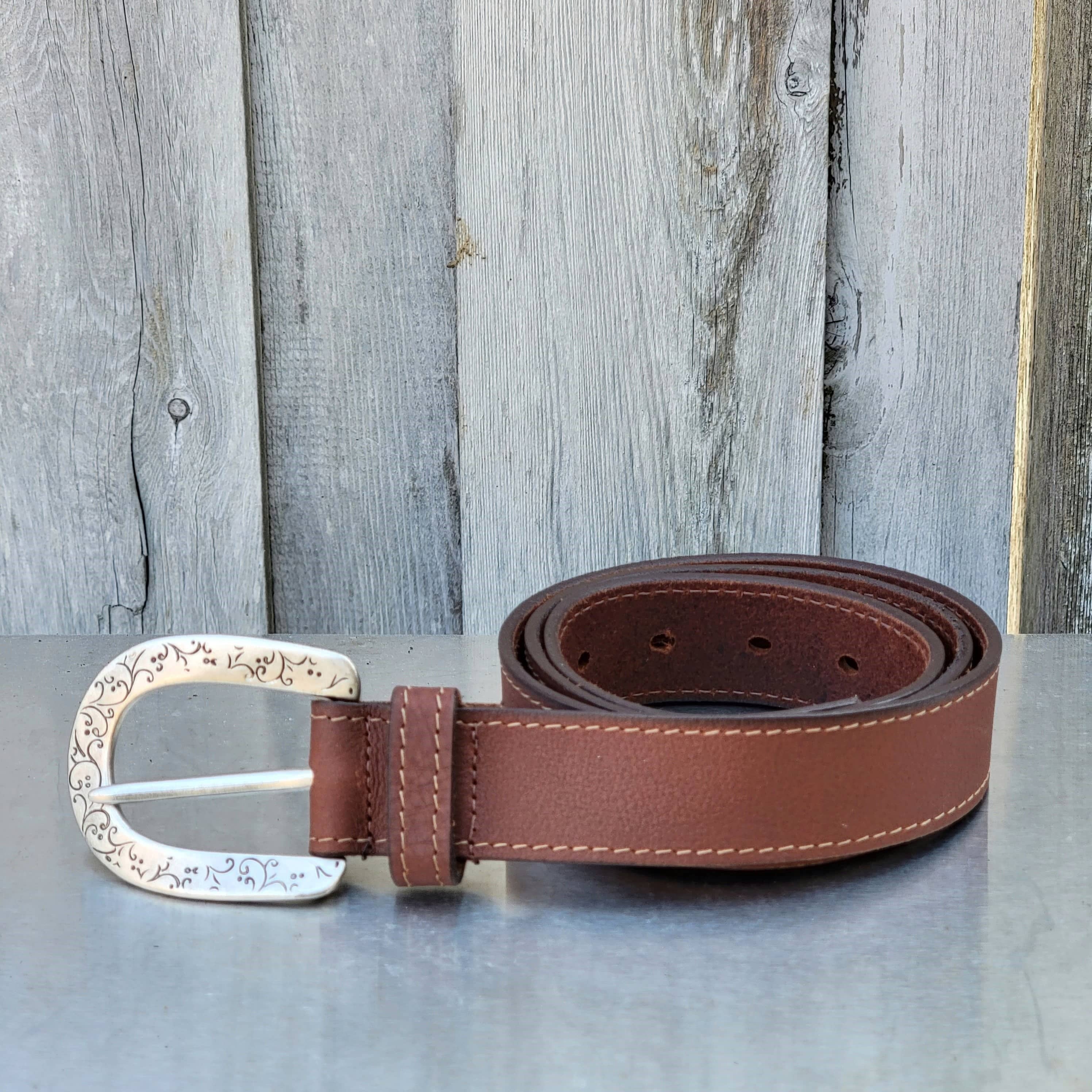 NAB LEATHER - Jolene - Western Full Grain Leather Belt Made in Canada: 40-NAB LEATHER-Evolution Equestrian Co.