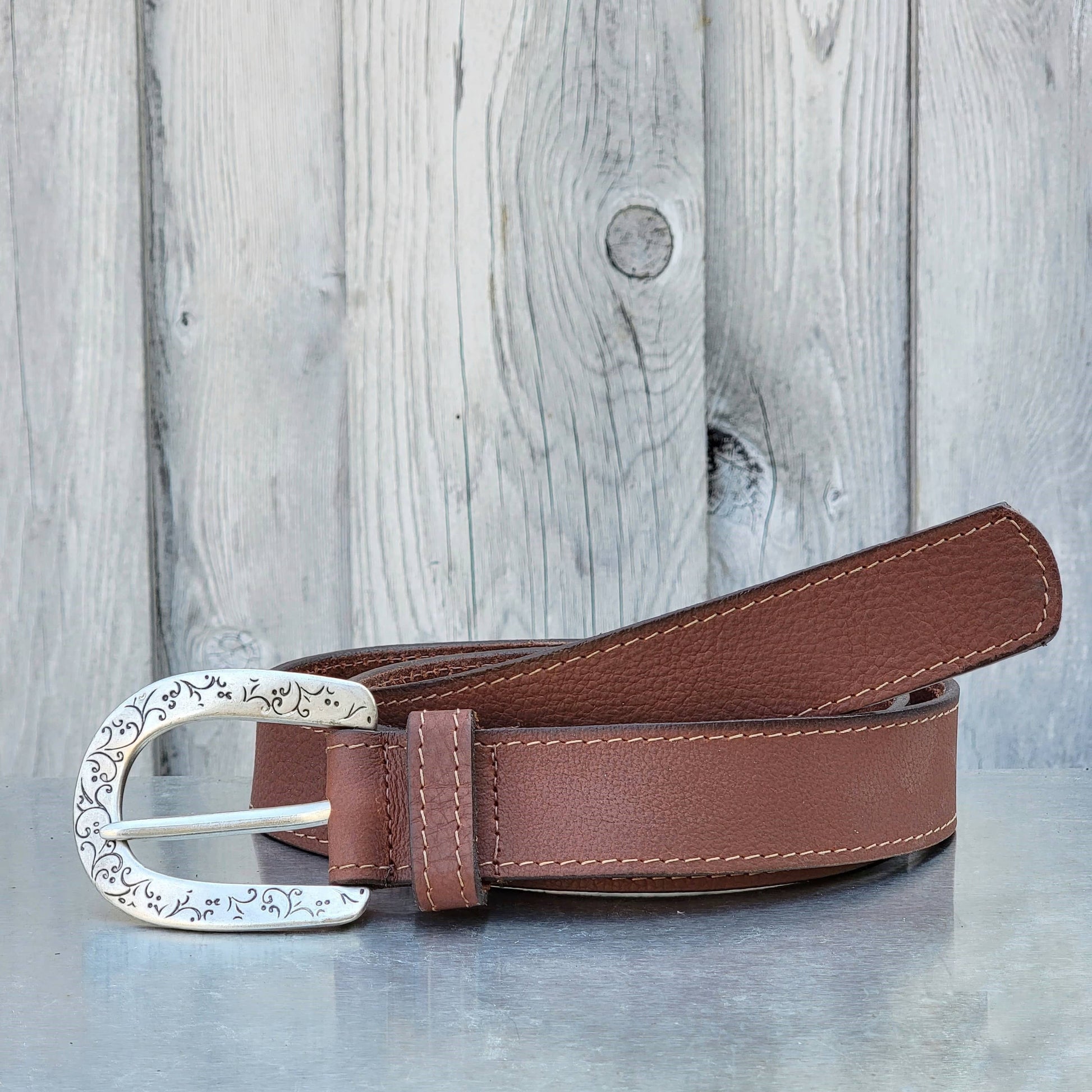 NAB LEATHER - Jolene - Western Full Grain Leather Belt Made in Canada: 40-NAB LEATHER-Evolution Equestrian Co.
