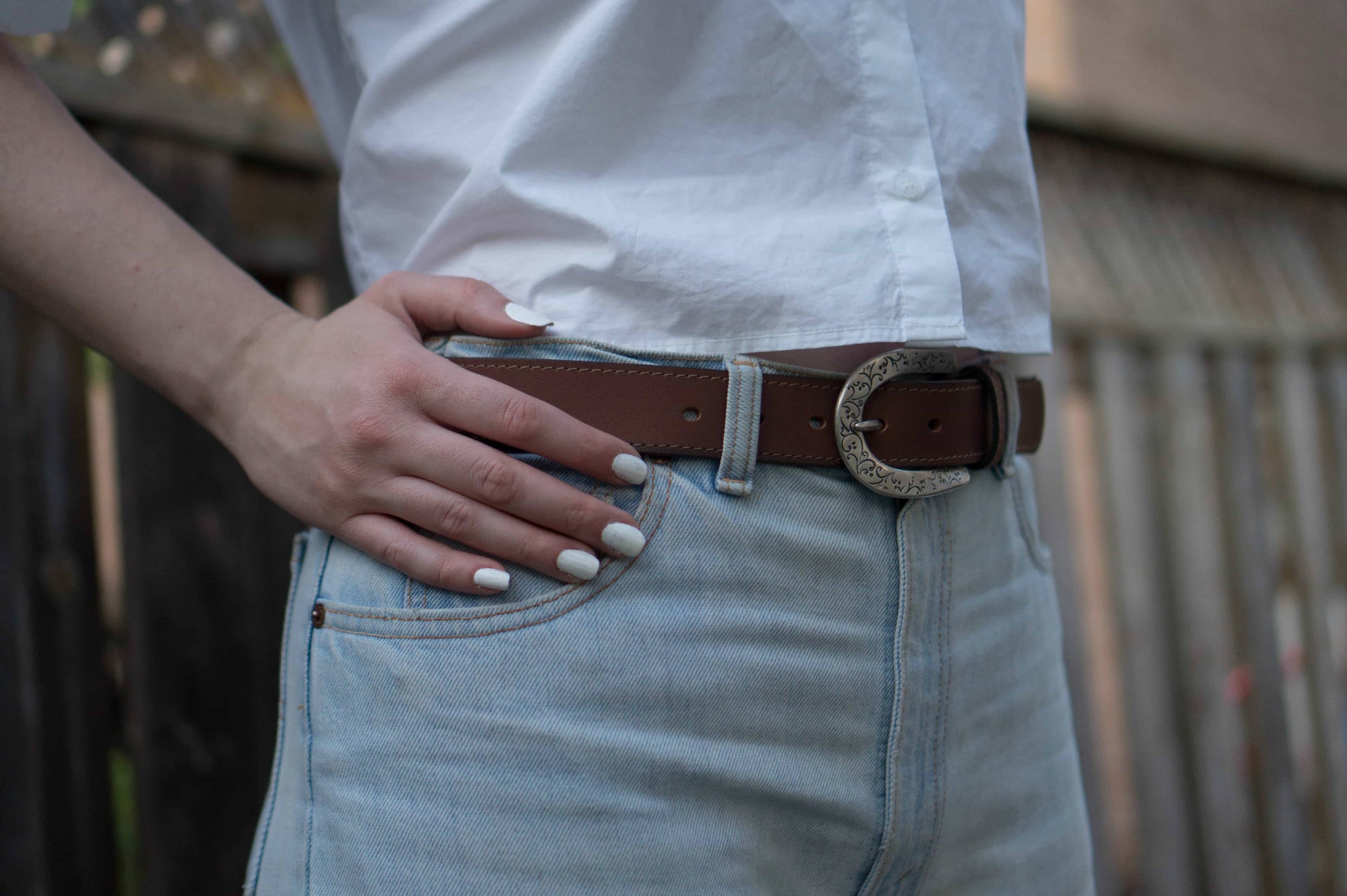 NAB LEATHER - Jolene - Western Full Grain Leather Belt Made in Canada: 40-NAB LEATHER-Evolution Equestrian Co.