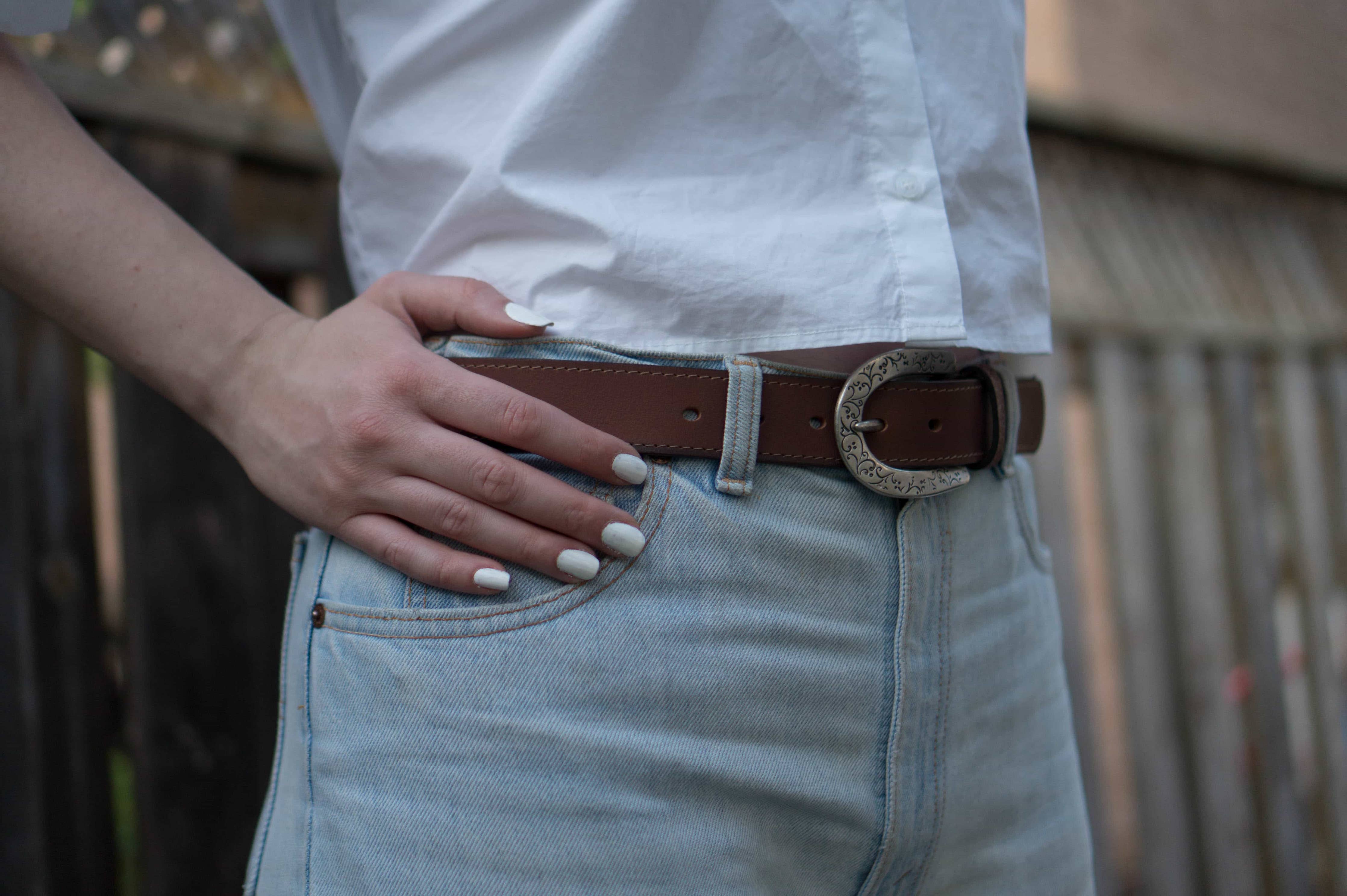 NAB LEATHER - Jolene - Western Full Grain Leather Belt Made in Canada: 40-NAB LEATHER-Evolution Equestrian Co.