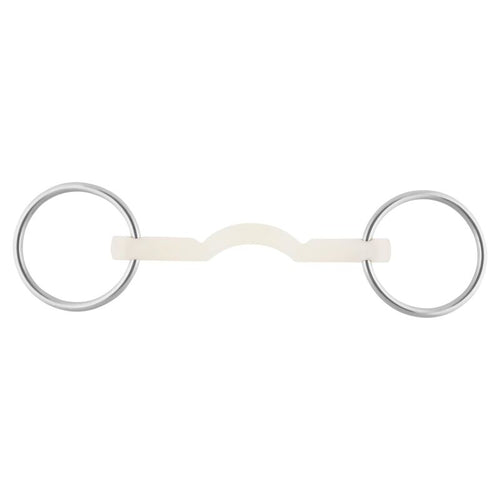 Nathe Soft Mullen Mouth Loose Ring Snaffle with Port-Bits-Can Pro Equestrian Supply-125 mm / 5
