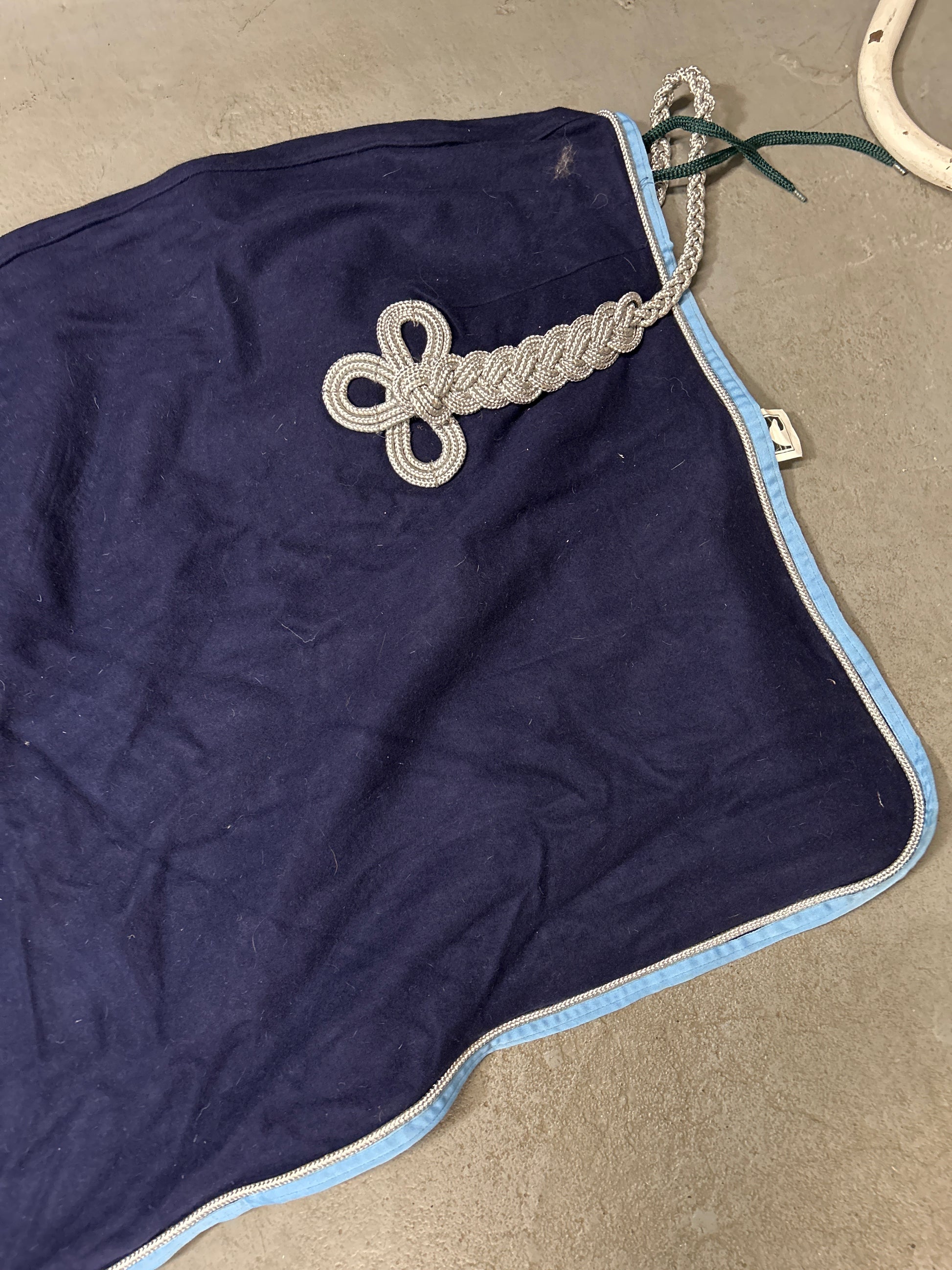 Navy Wool Cooler Large-Horse Blanket-Consignment-Evolution Equestrian Co.