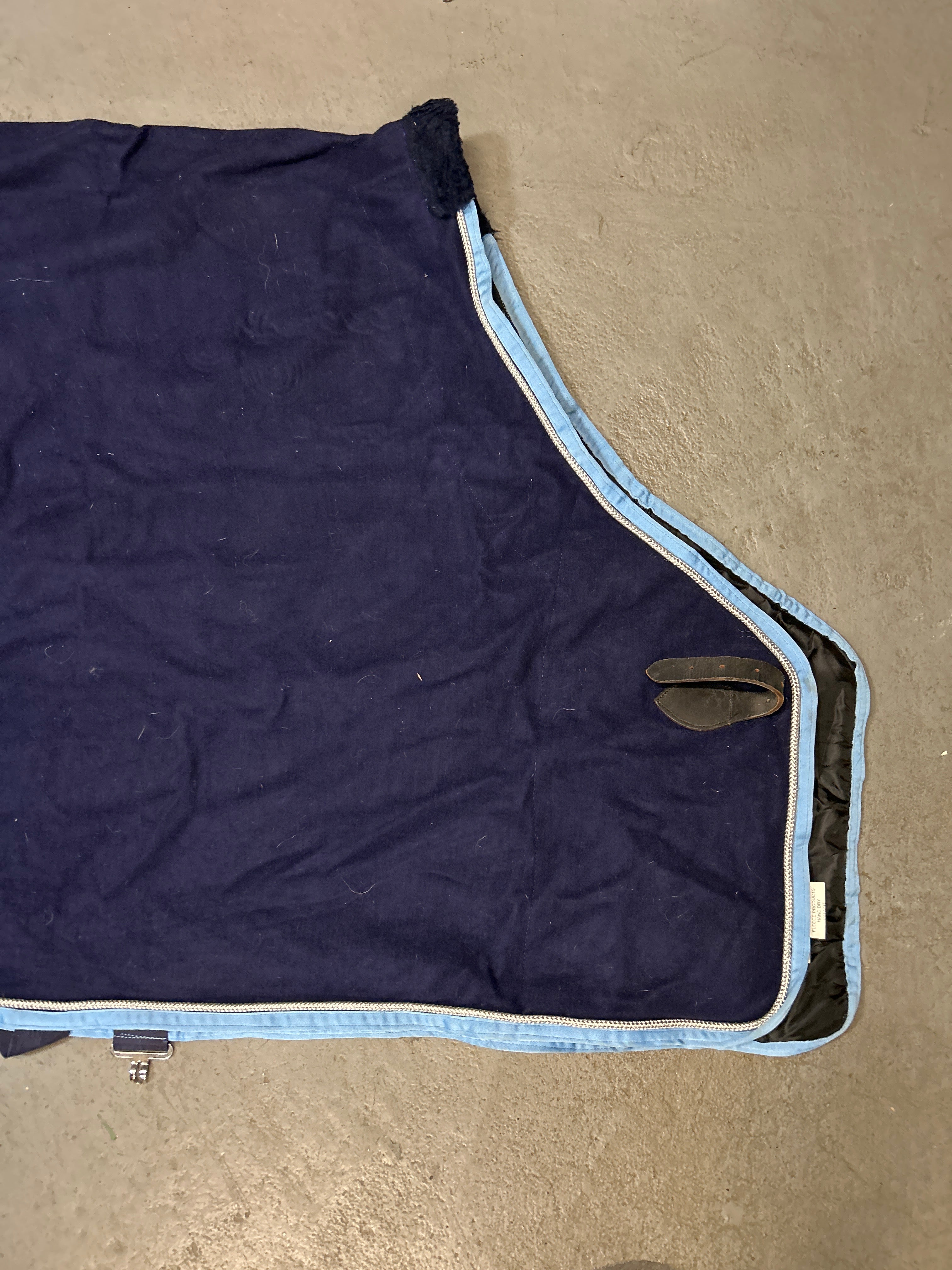 Navy Wool Cooler Large-Horse Blanket-Consignment-Evolution Equestrian Co.