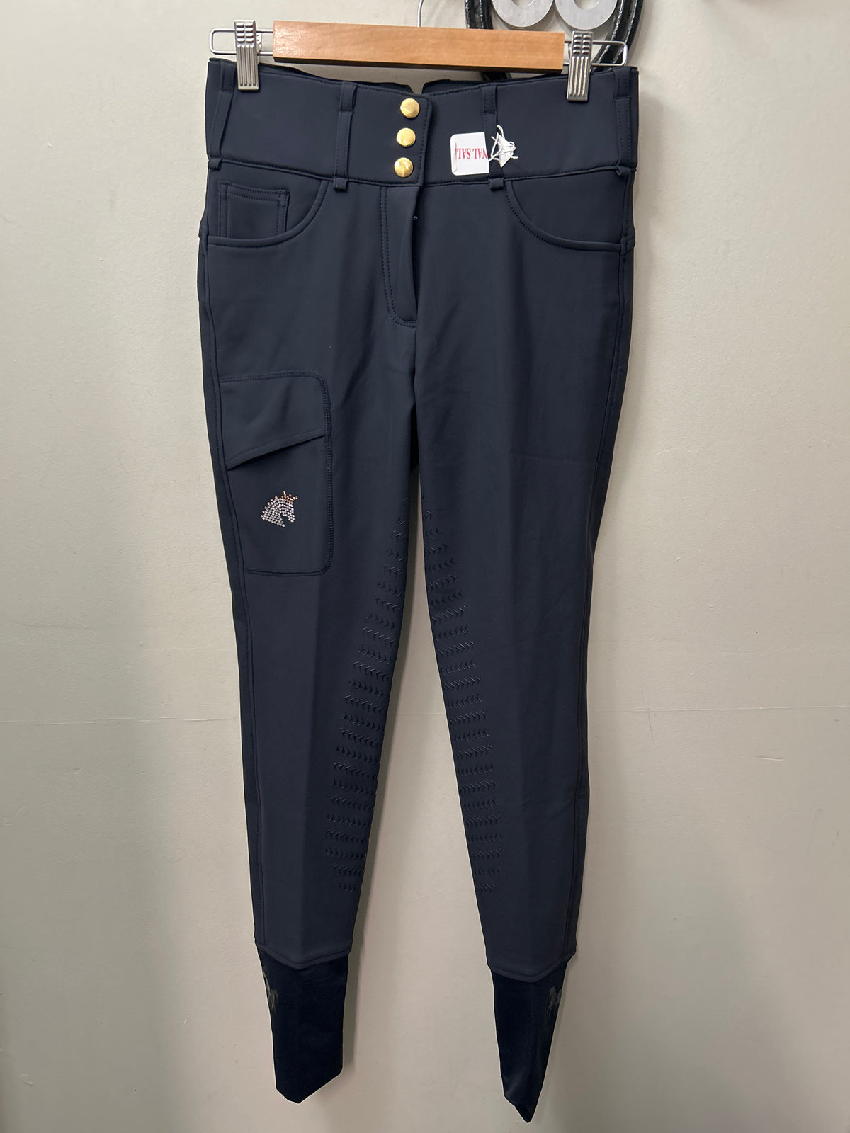 Nikara Winter Navy Full Seat Breeches 26-Breeches-Consignment-Evolution Equestrian Co.