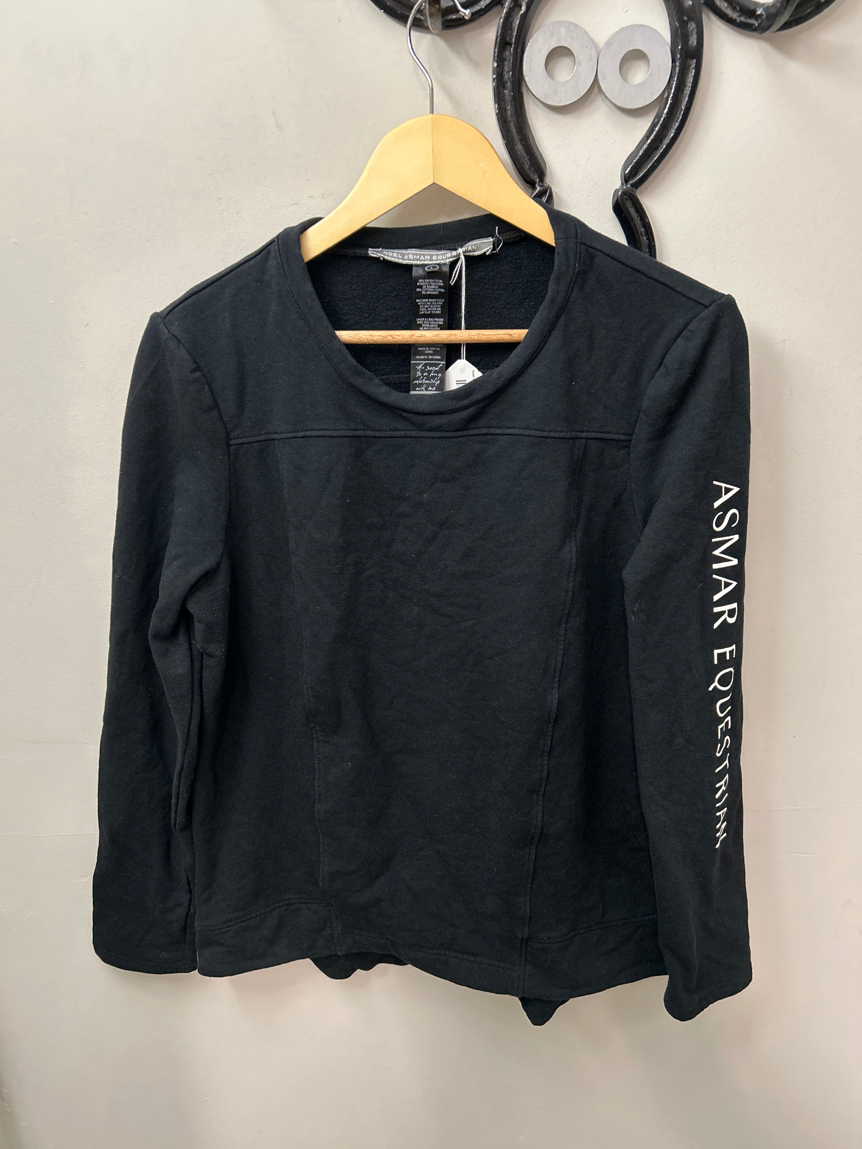 Noel Asmar Black Sweatshirt Large-Riding Shirts-Consignment-Evolution Equestrian Co.