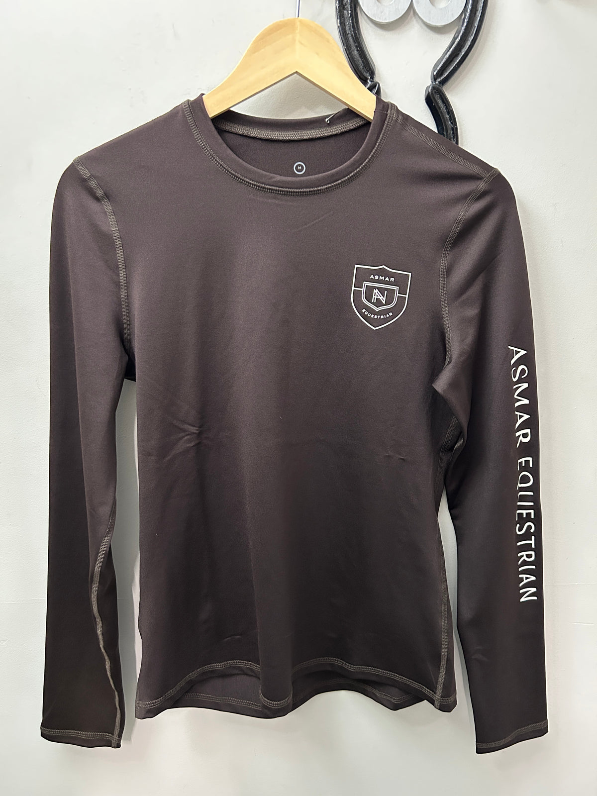 Noel Asmar Equestrian Logo Shirt Brown Medium-Riding Shirts-Consignment-Evolution Equestrian Co.