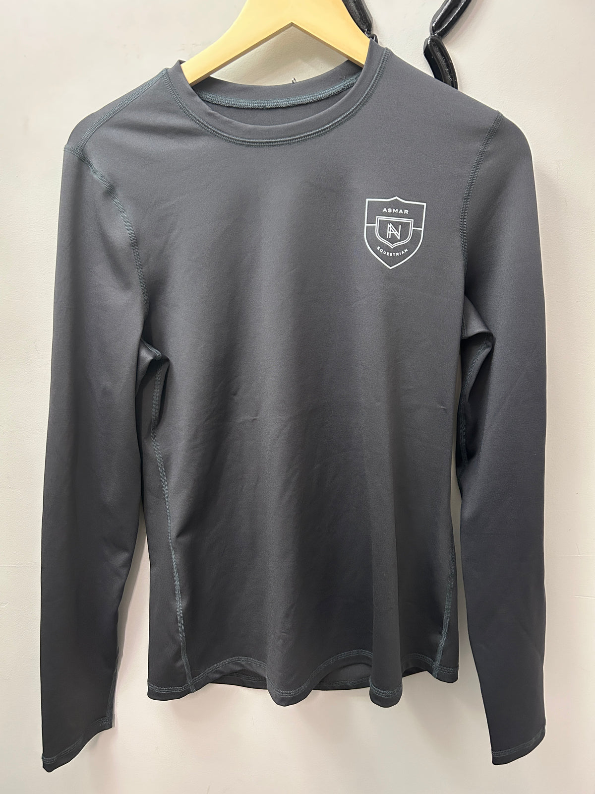 Noel Asmar Equestrian Logo Shirt Grey Large-Riding Shirts-Consignment-Evolution Equestrian Co.