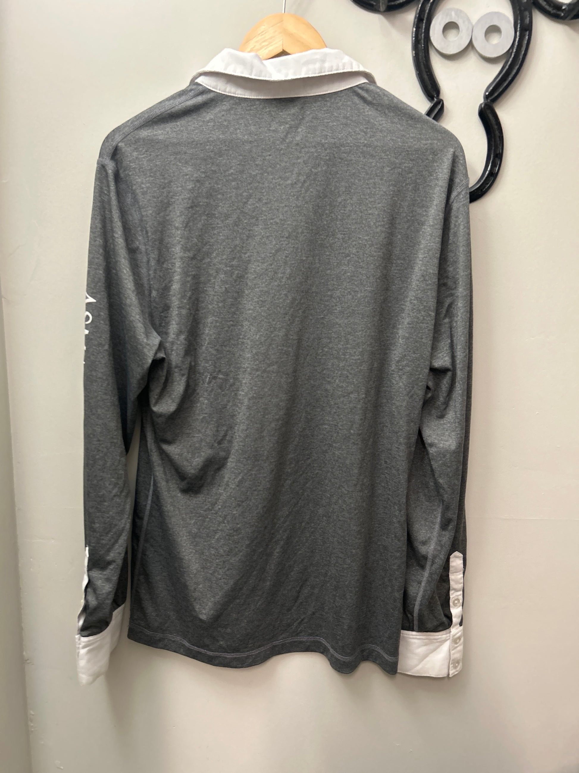 Noel Asmar Grey Shirt Large-Riding Shirts-Consignment-Evolution Equestrian Co.