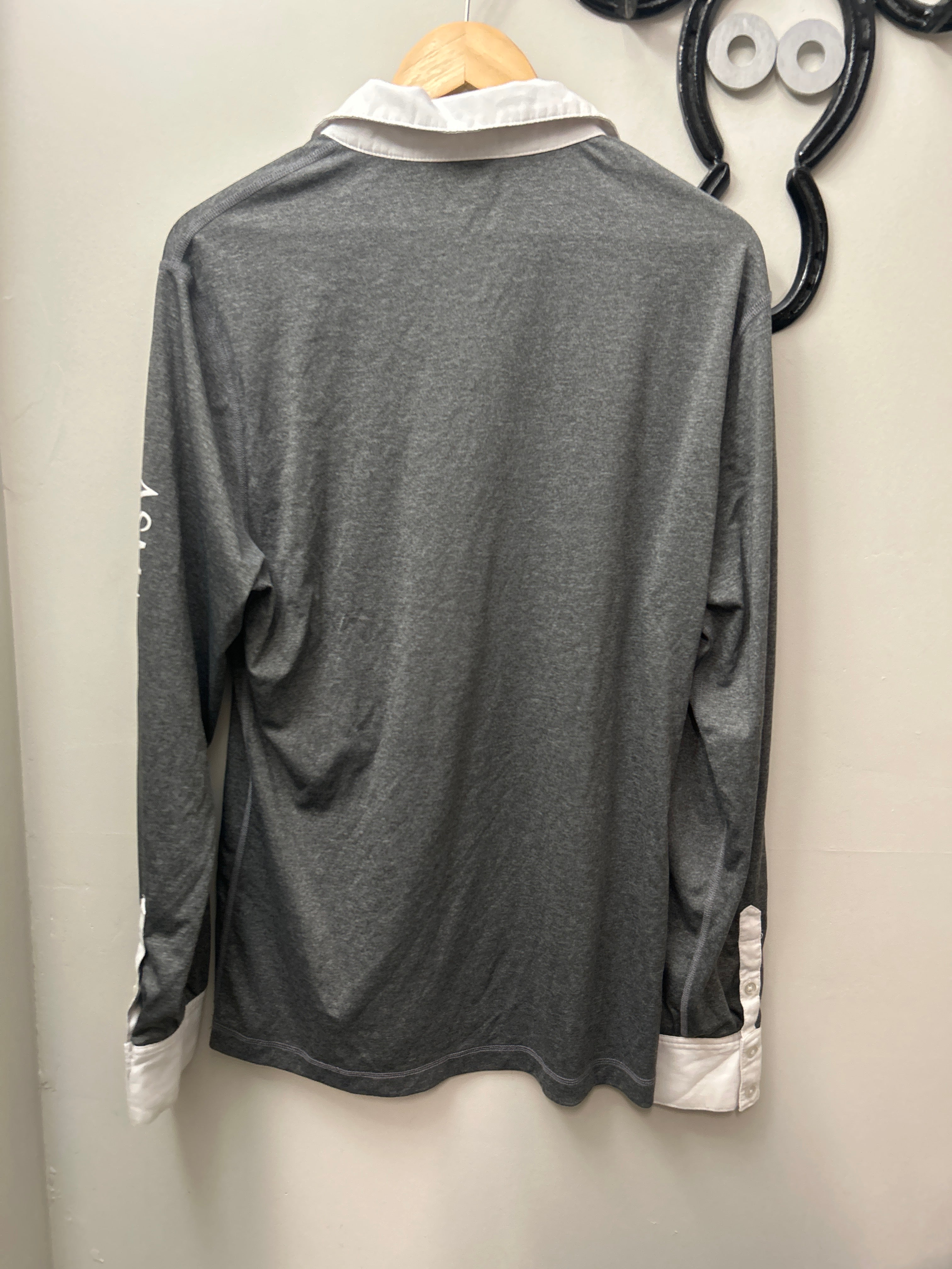 Noel Asmar Grey Shirt Large-Riding Shirts-Consignment-Evolution Equestrian Co.