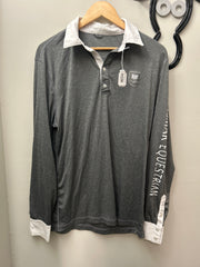 Noel Asmar Grey Shirt Large-Riding Shirts-Consignment-Evolution Equestrian Co.