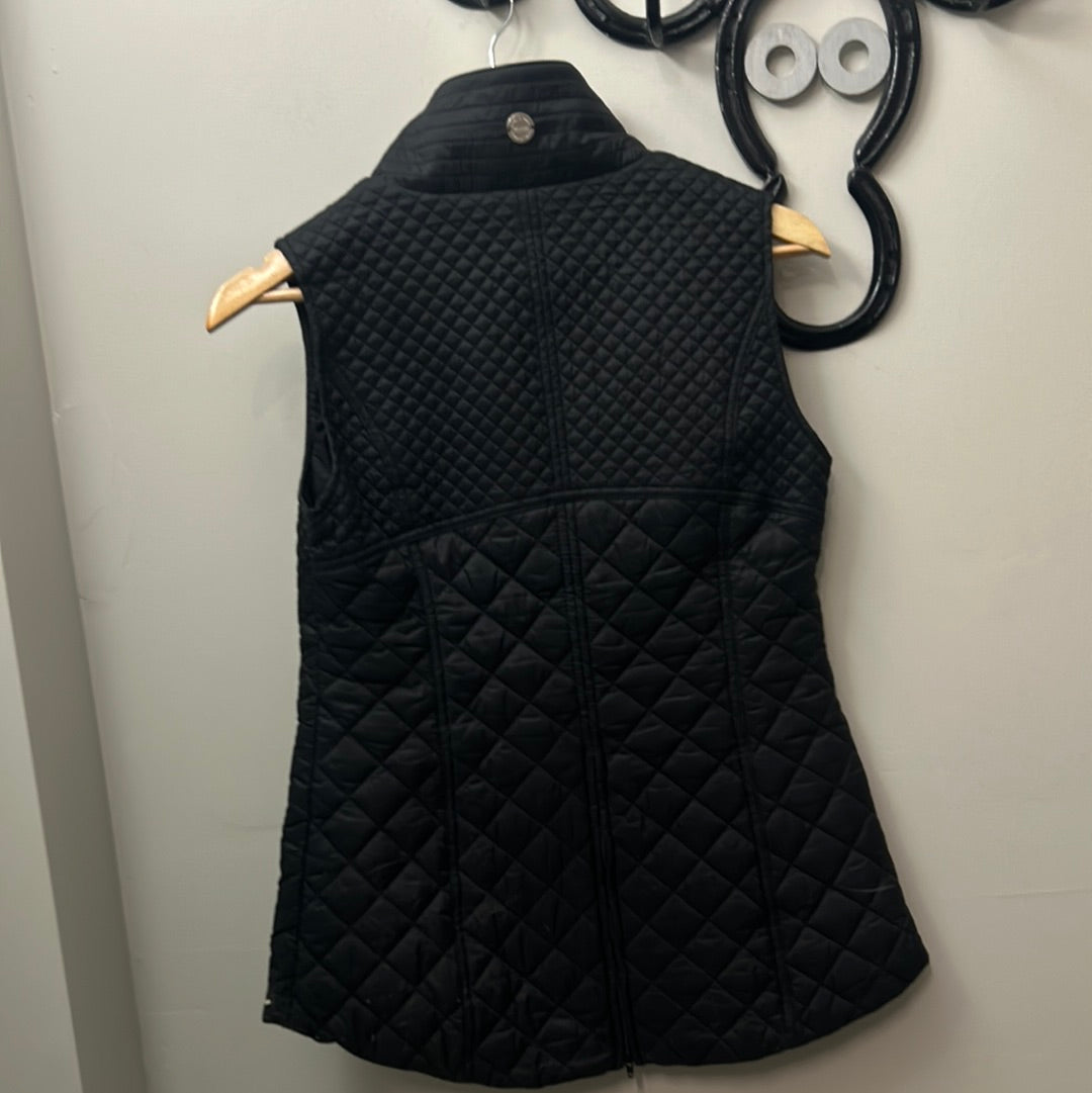 Noel Asmar Long Black Quilted Vest XSmall-Clothing-Consignment-Evolution Equestrian Co.