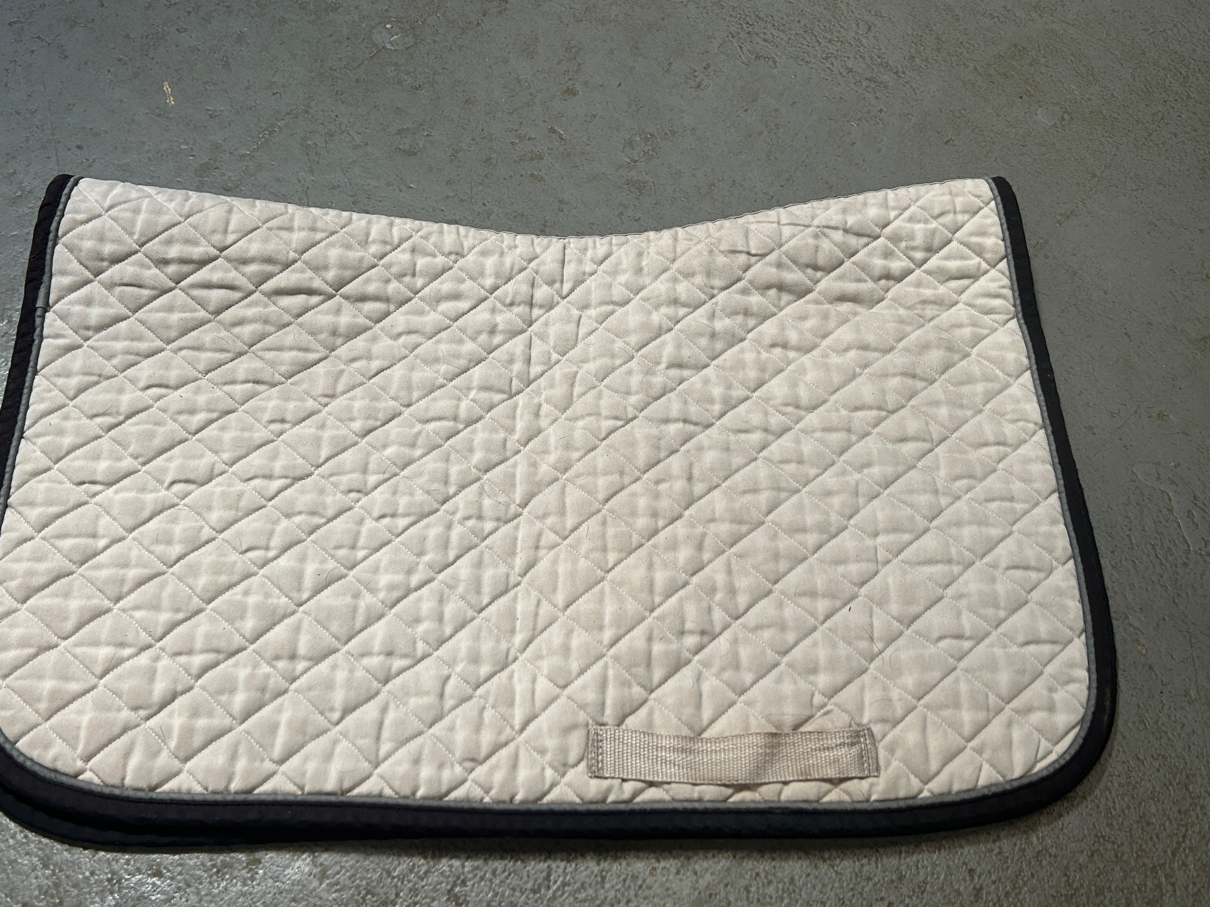 Oglivy Off-White/Grey Baby Pad with Girth Loops-English Saddle Pad-Consignment-Evolution Equestrian Co.