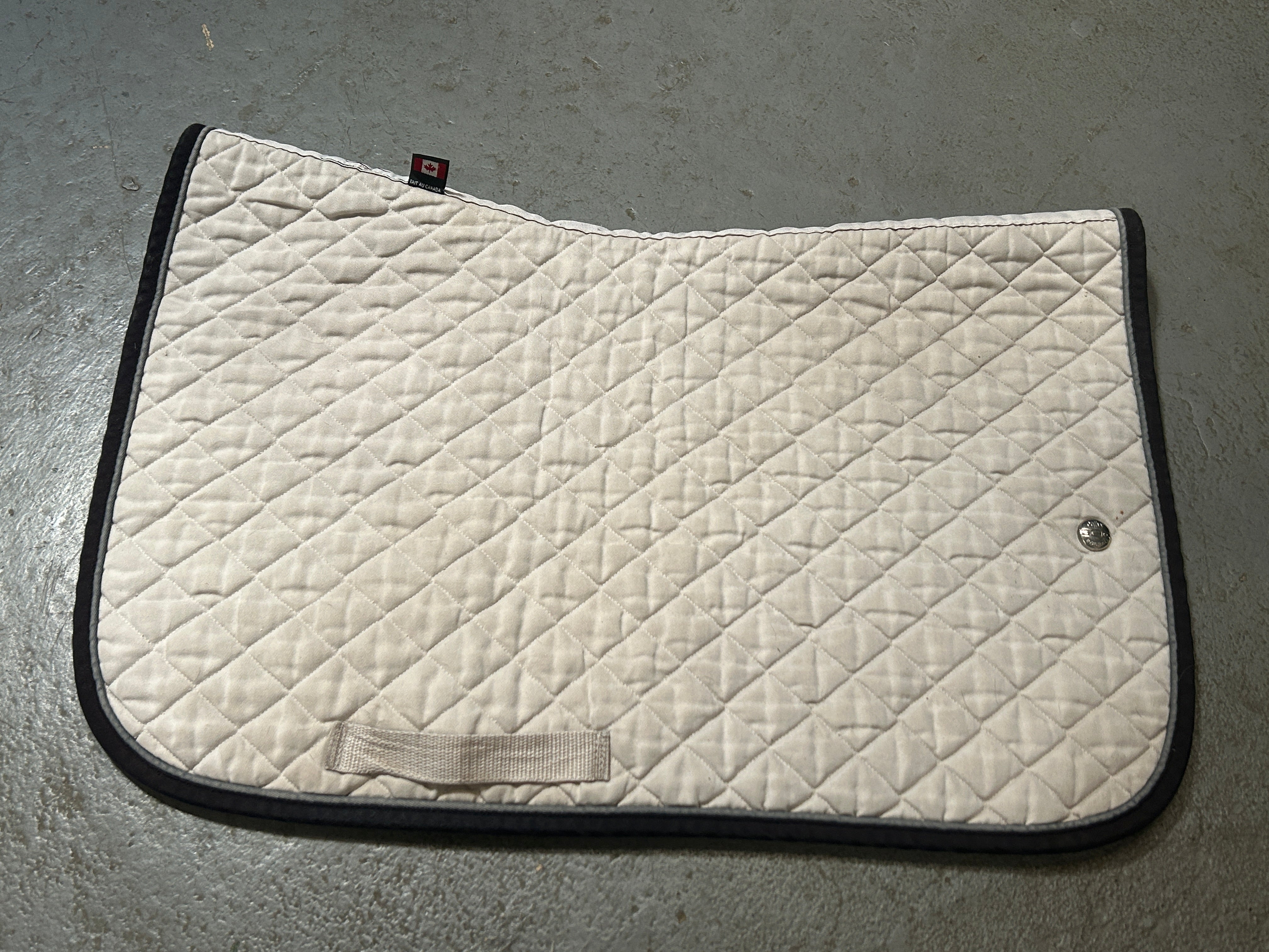 Oglivy Off-White/Grey Baby Pad with Girth Loops-English Saddle Pad-Consignment-Evolution Equestrian Co.