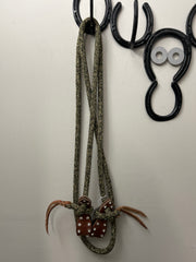 Olive Green Western Rope Reins with Slobber Straps-Western Reins-Consignment-Evolution Equestrian Co.