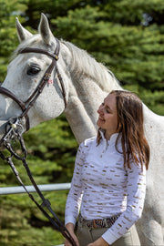 On The Hunt Hunt & Heritage Scallop Long Sleeve Show Shirt-Riding Shirts-Consignment-XSmall-Evolution Equestrian Co.