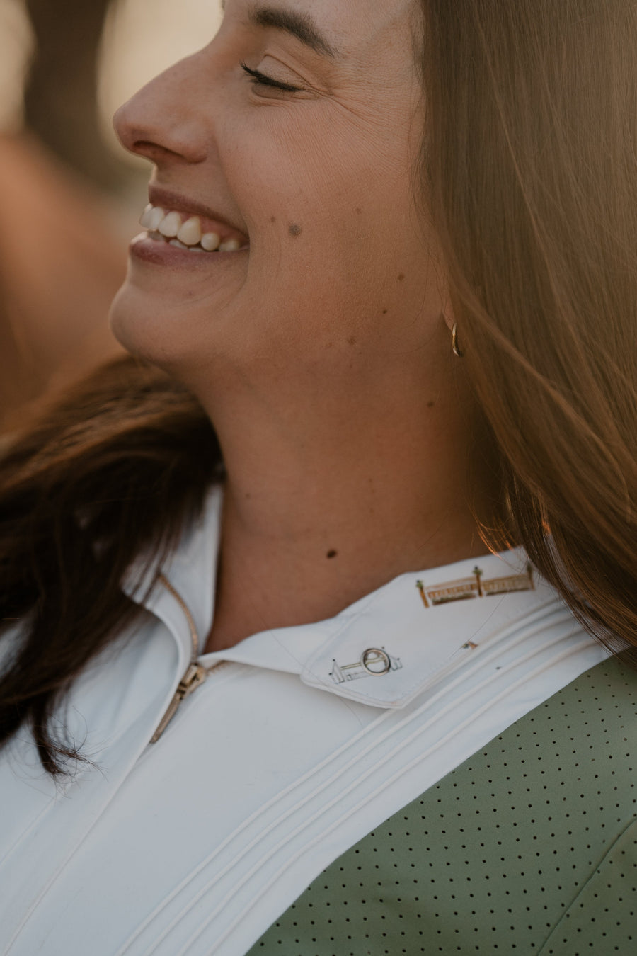 On The Hunt Hunt & Heritage Spring Meadow Perforated Long Sleeve Show Shirt-Riding Shirts-Consignment-Large-Evolution Equestrian Co.