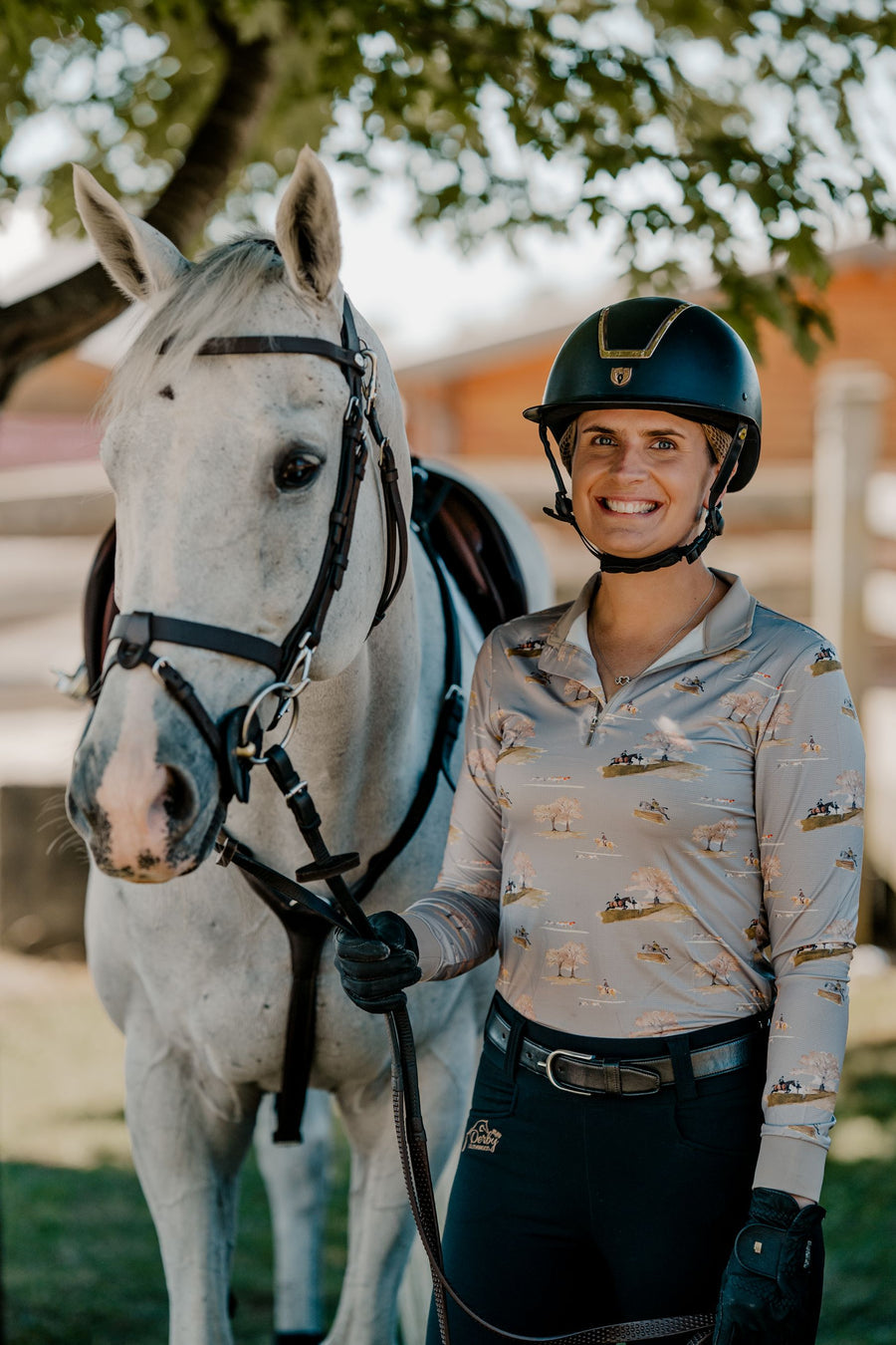 On The Hunt Lavender Fields Micro Perforated Quarter Zip Shirt-Riding Shirts-Consignment-XSmall-Evolution Equestrian Co.