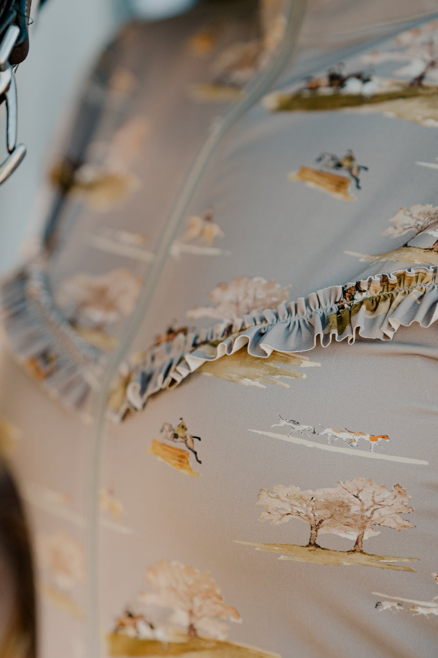 On The Hunt Lavender Fields Ruffle Breeze Shirt-Riding Shirts-Consignment-XSmall-Evolution Equestrian Co.