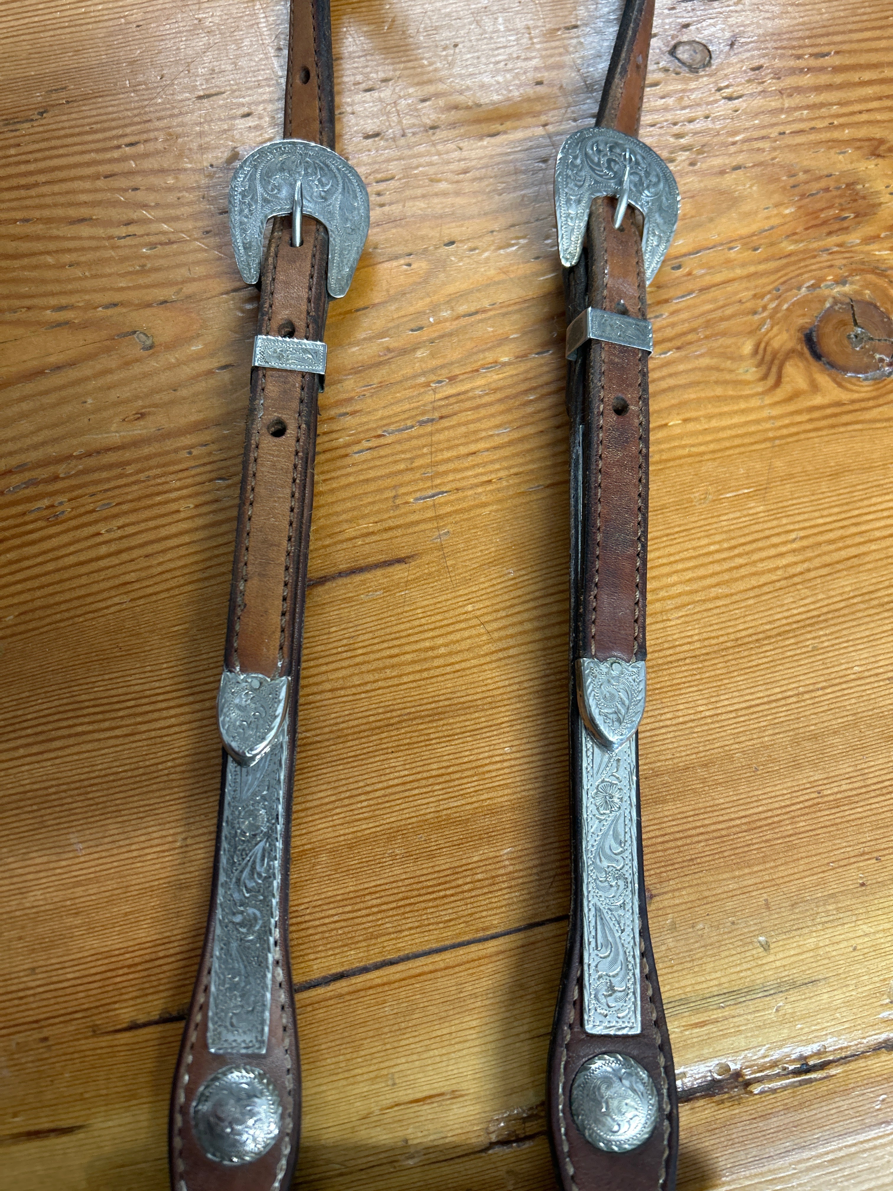 One Ear Western Headstall with Silver-Western Headstall-Consignment-Evolution Equestrian Co.