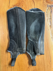 Ovation Black Suede Half Chaps Small-Riding Boots-Consignment-Evolution Equestrian Co.