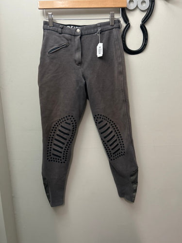 PFIFF Grey Knee Patch Breeches XXSmall-Breeches-Consignment-Evolution Equestrian Co.