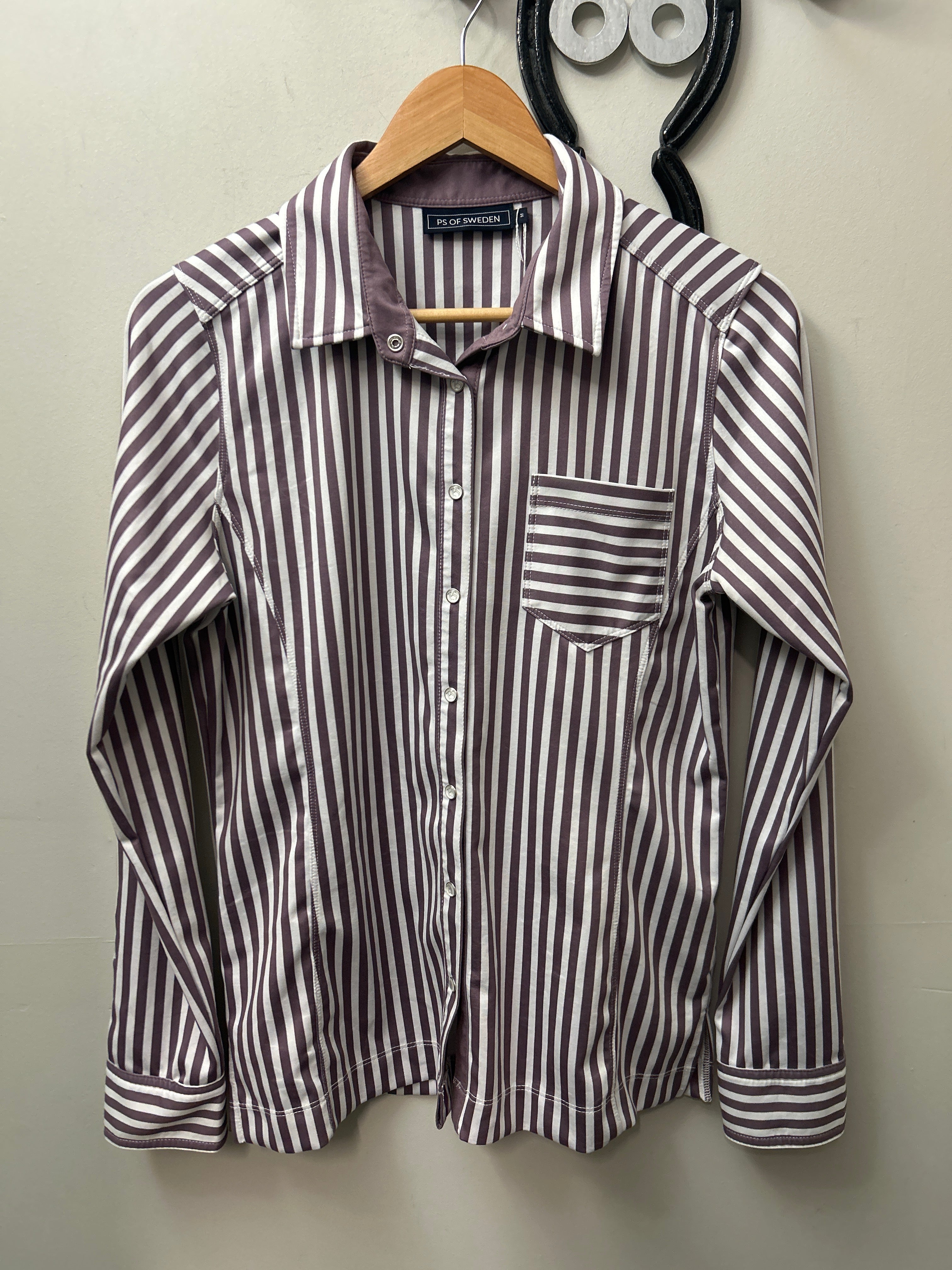 PS of Sweden Striped Button Down Shirt Medium-Riding Shirts-Consignment-Evolution Equestrian Co.