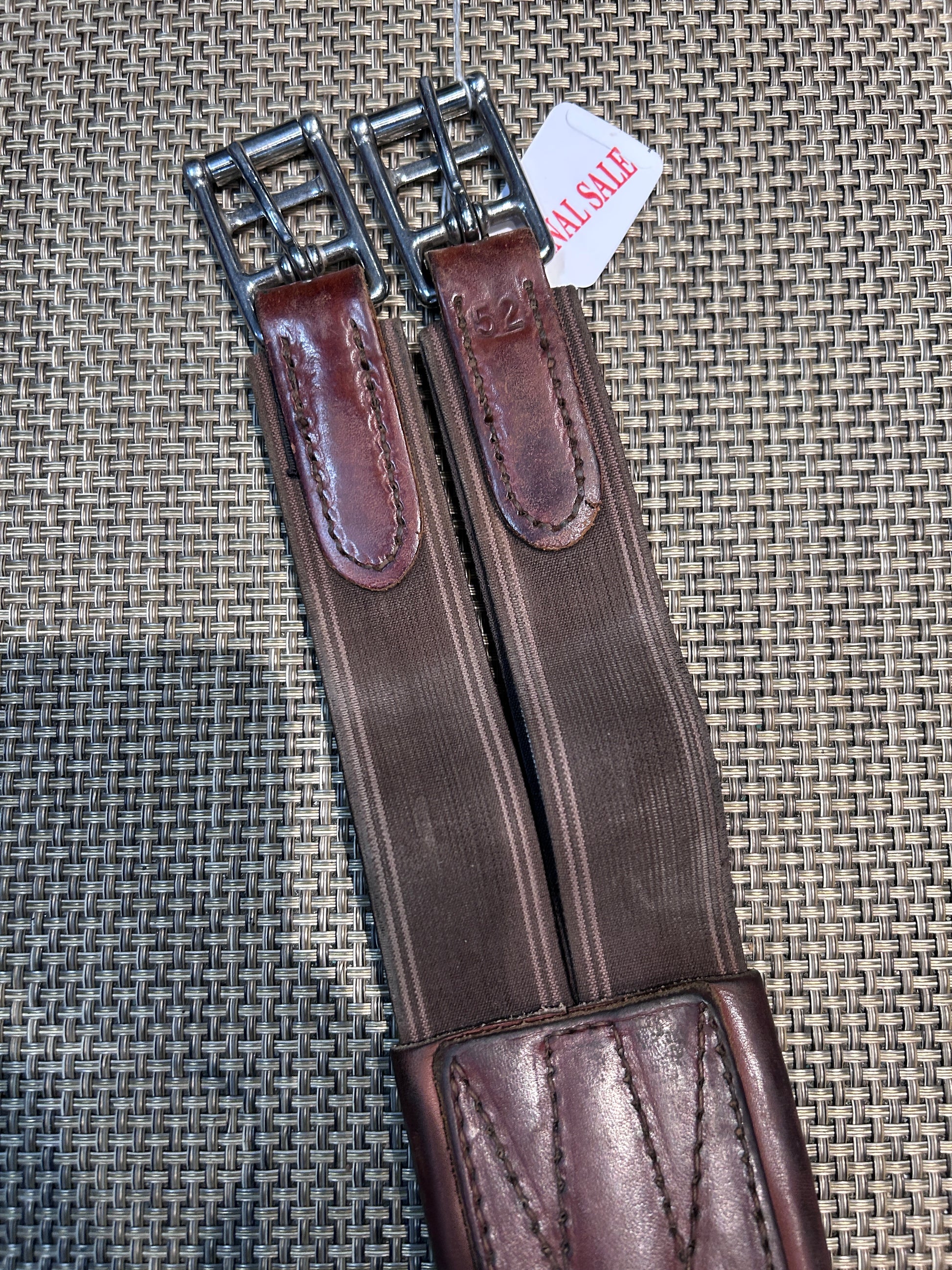 Padded Leather English Girth 52"-English Girth-Consignment-Evolution Equestrian Co.