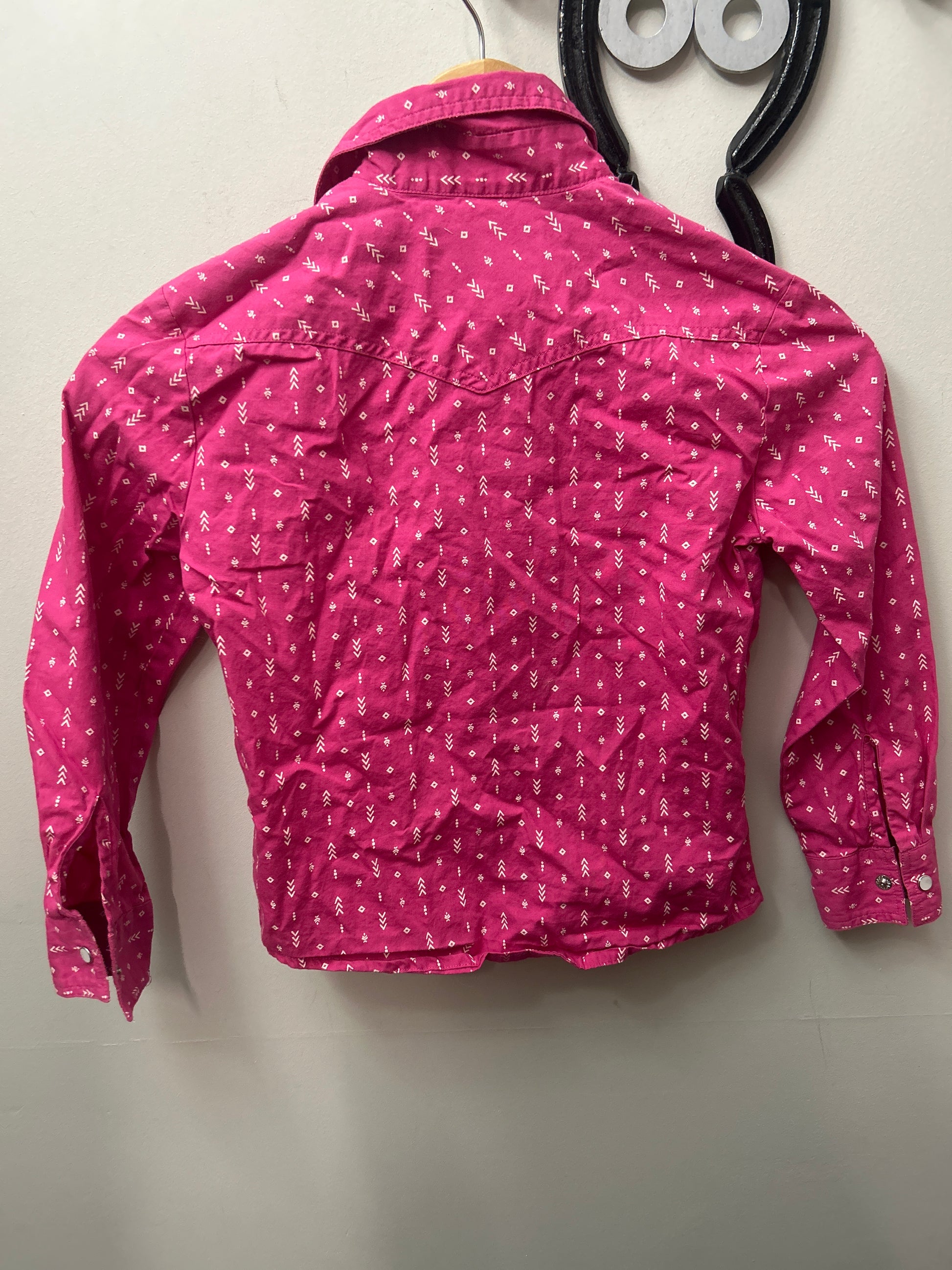 Panhandle Slim Kids Pink Western Shirt Small-Riding Shirts-Consignment-Evolution Equestrian Co.