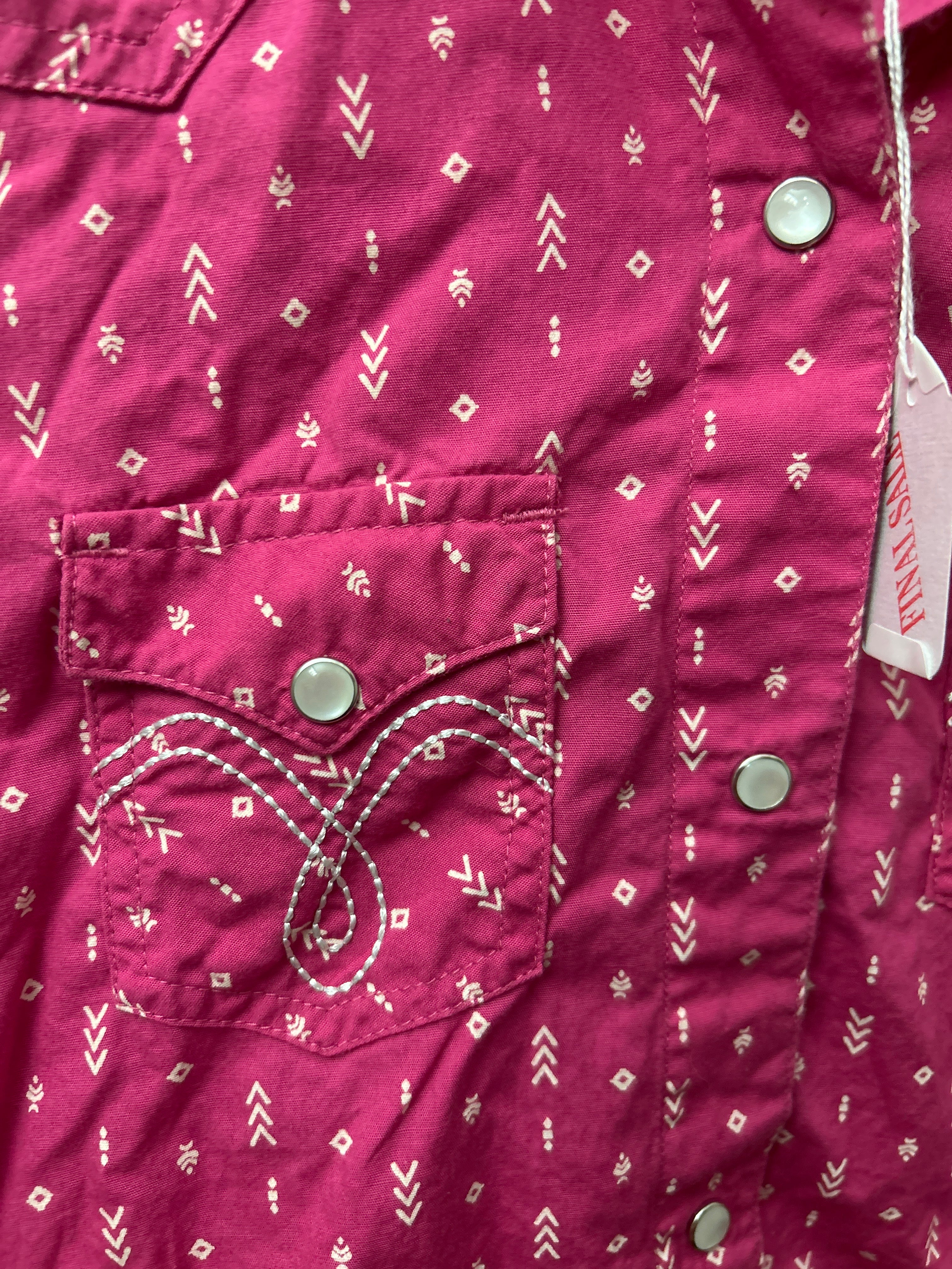 Panhandle Slim Kids Pink Western Shirt Small-Riding Shirts-Consignment-Evolution Equestrian Co.